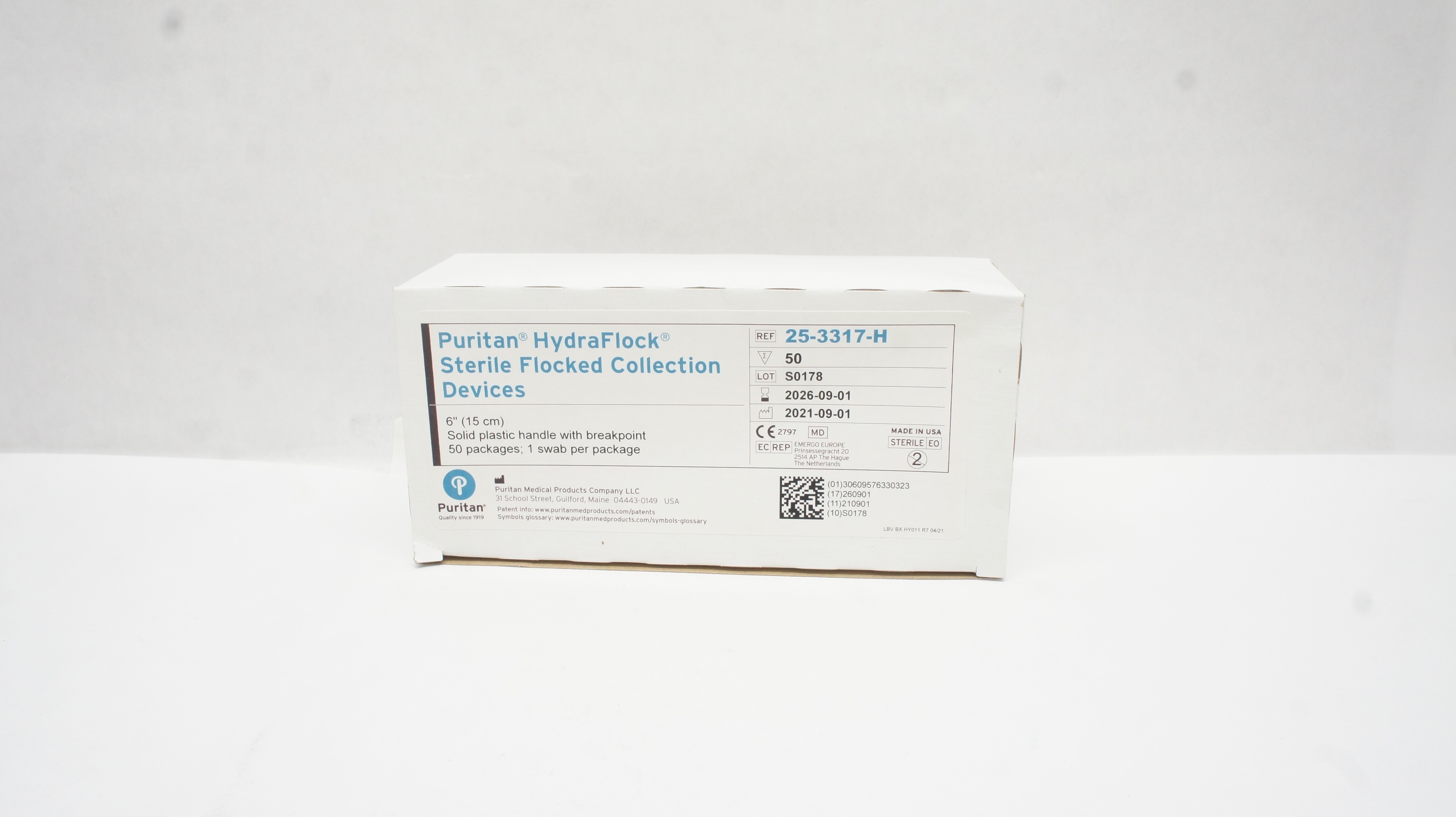 Puritan 25-3317-H  HydraFlock Flocked Collection Device 6inch - Box of 50