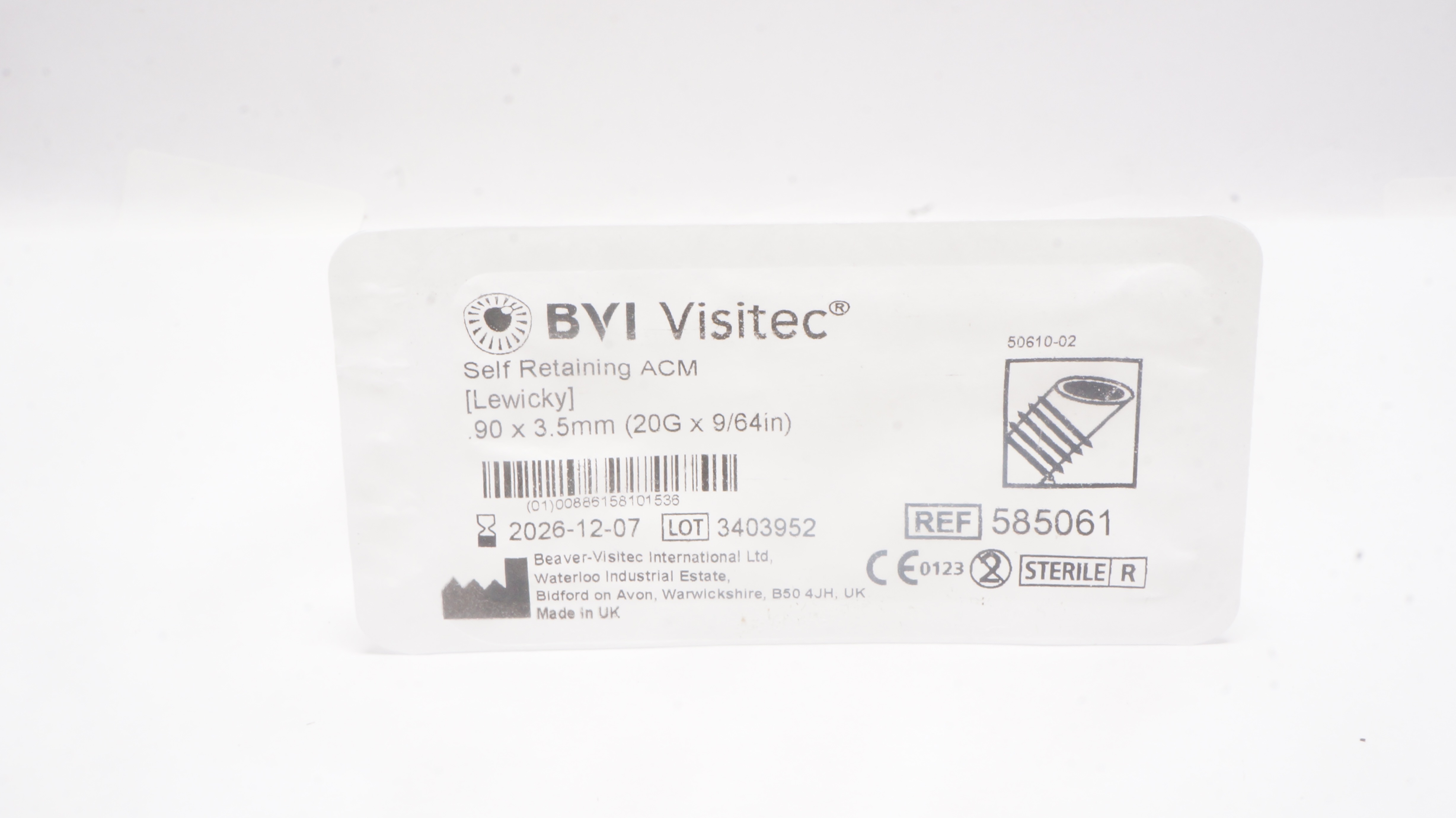 BVI Beaver 585061 Visitec Self Retaining ACM 20G x 9/64inch