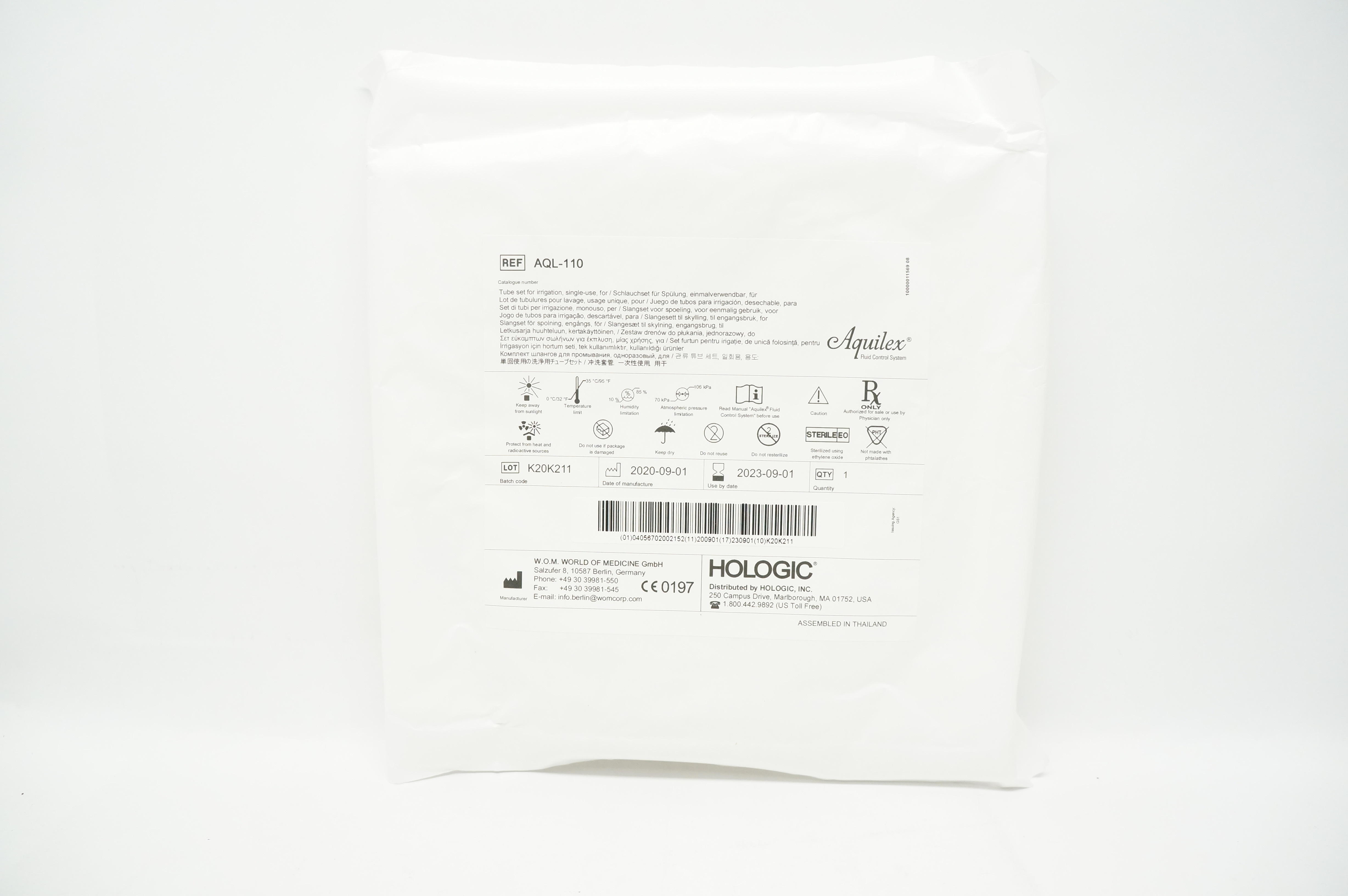 W.O.M. AQL110 Hologic Aquilex Tube Set For Irrigation