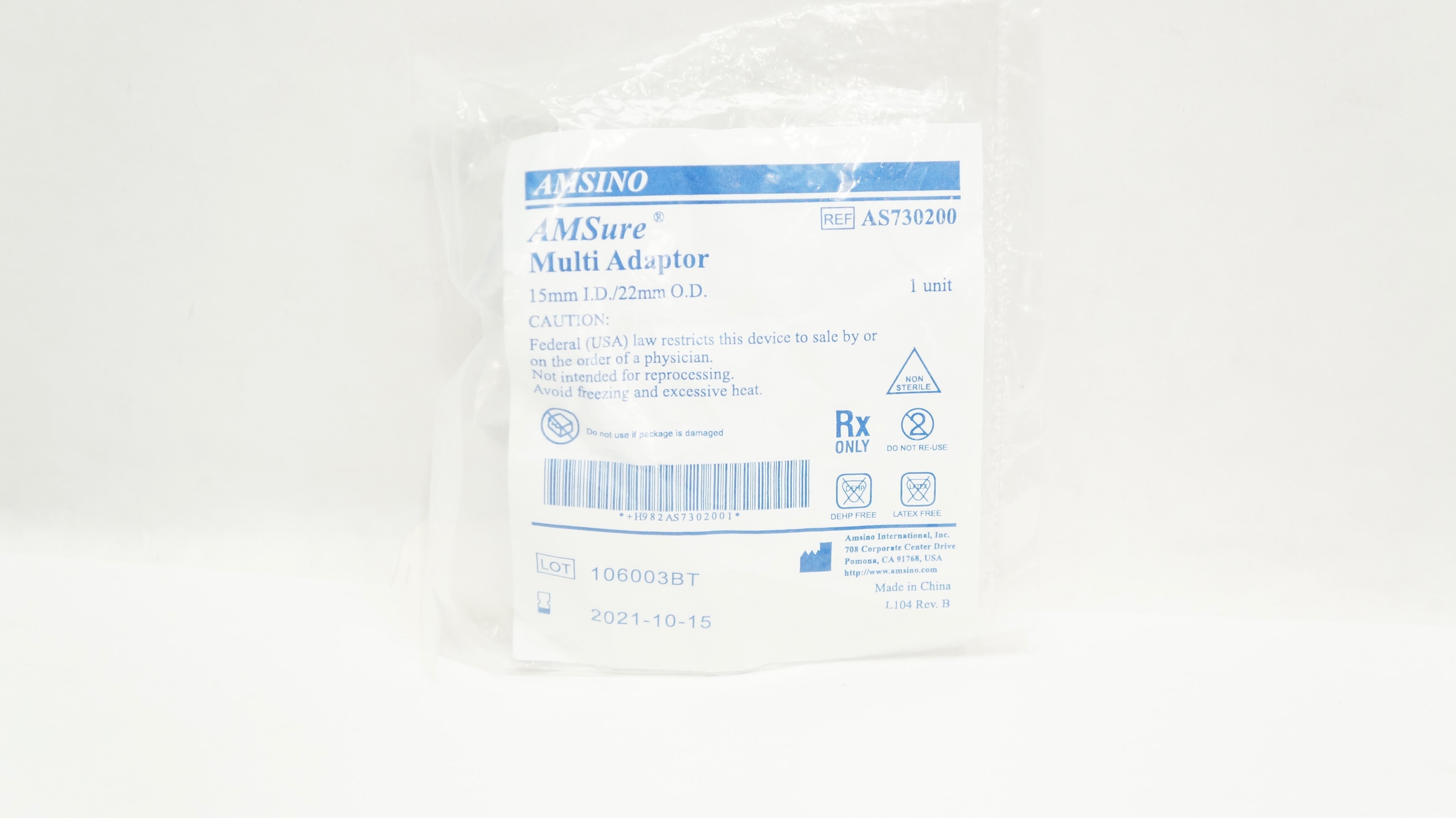 Amsino AS730200 AMSure Multi Adaptor 15mm x 22mm (x)