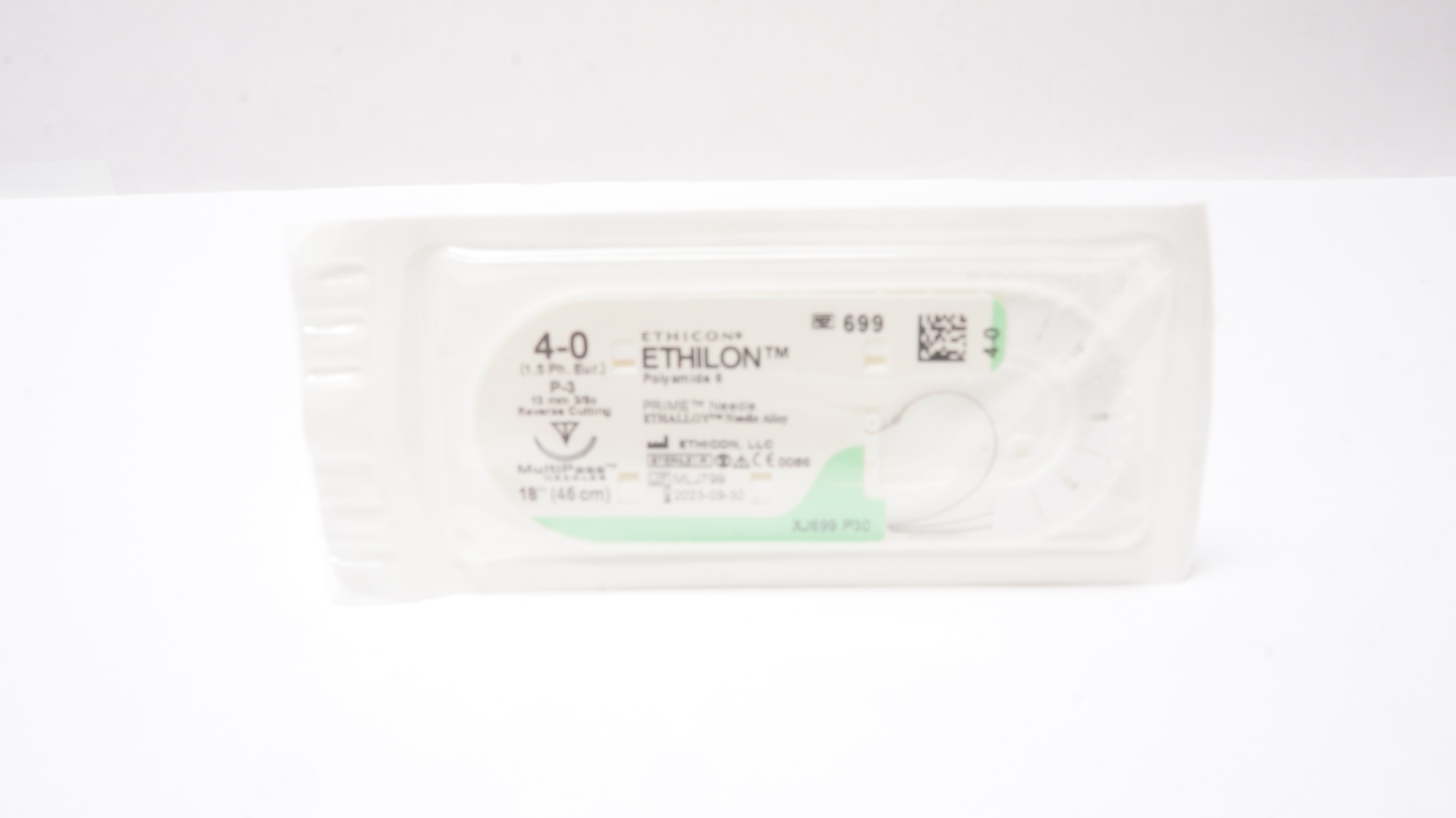 Ethicon 699 4-0 Ethilon Polyamide 6 Stre P-3 13mm 3/8c Reverse Cutting 18inch