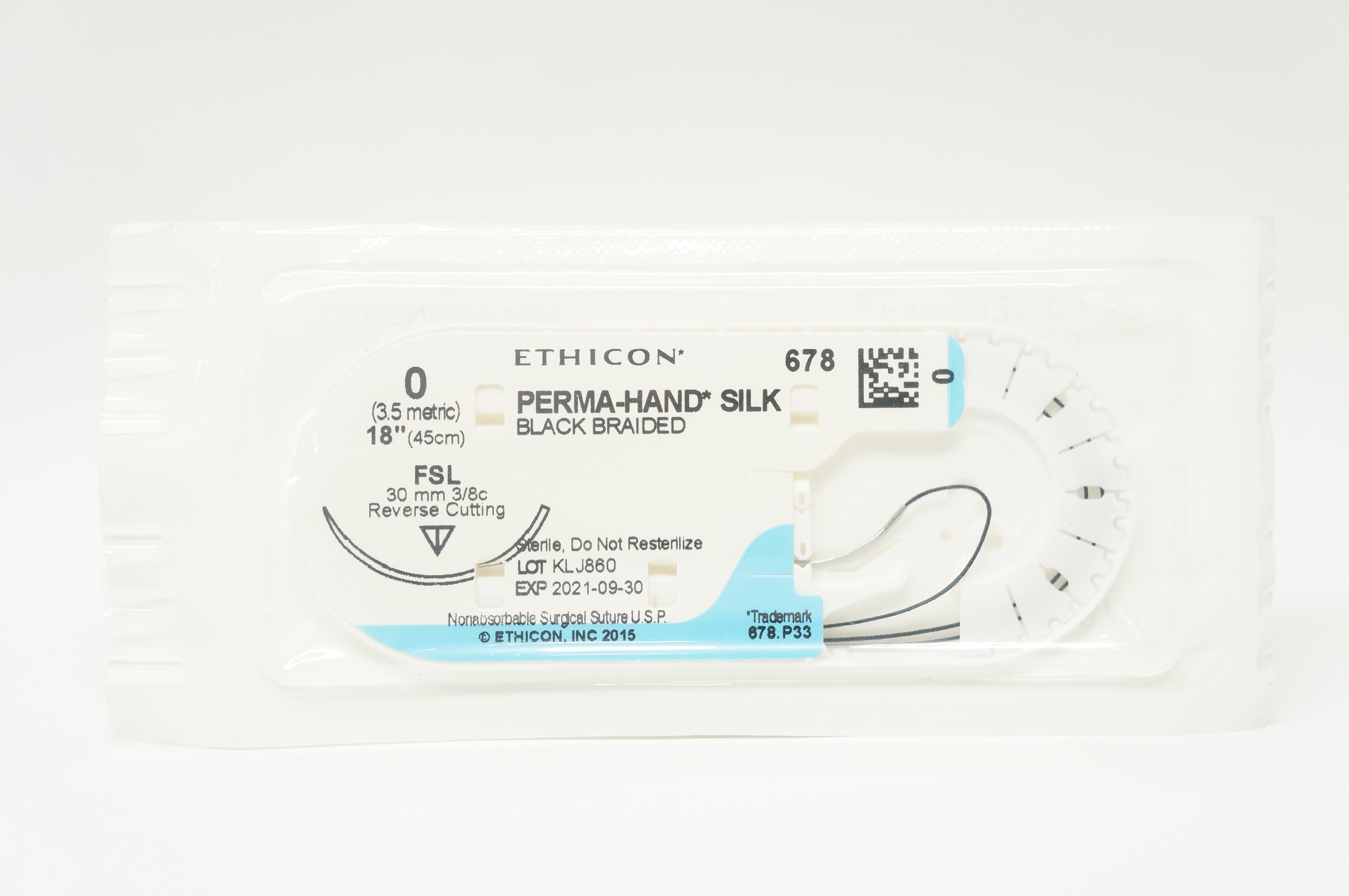 Ethicon 678 0 Perma-Hand Silk FSL 30mm 3/8c Reverse Cutting, 18inch (x)