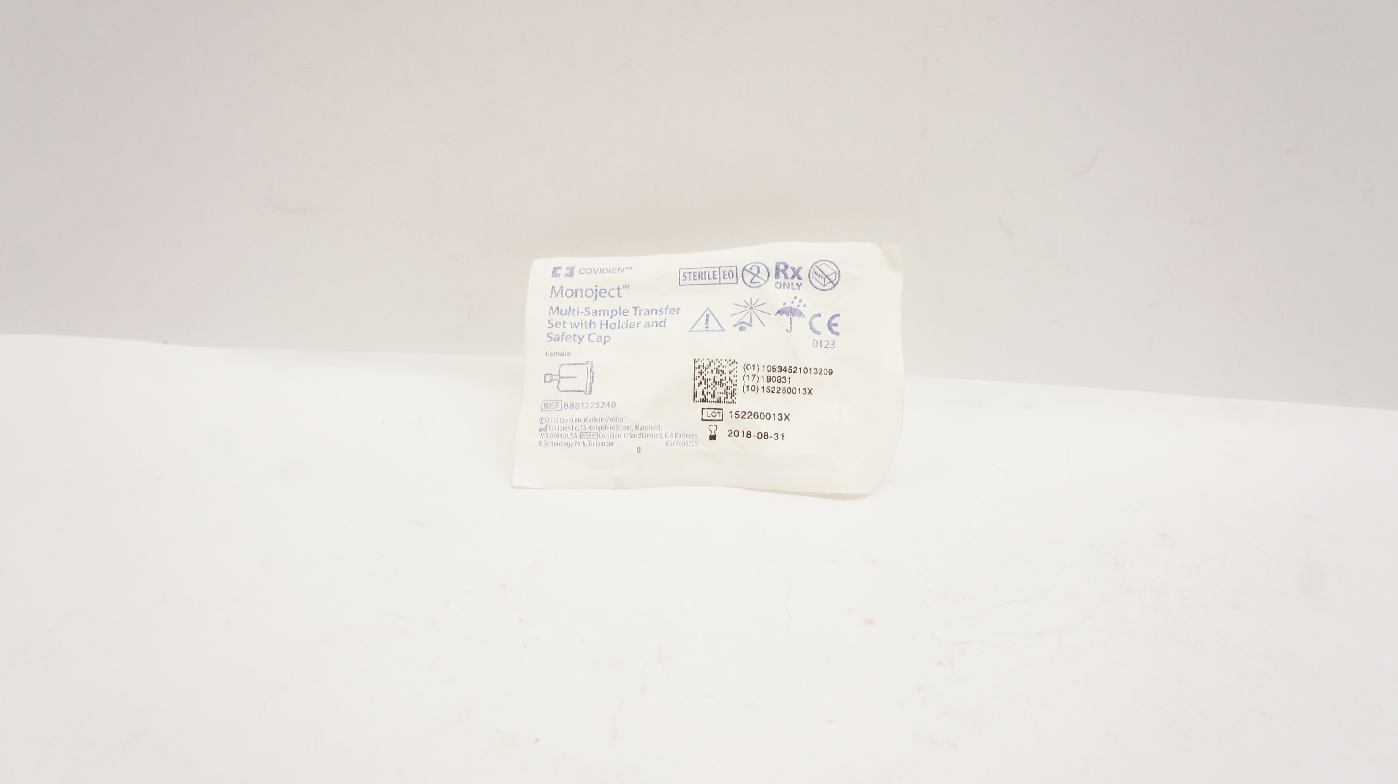 Covidien 8881225240 Monoject Multi-Sample Transfer Set W/Holder & Safety Cap (x)