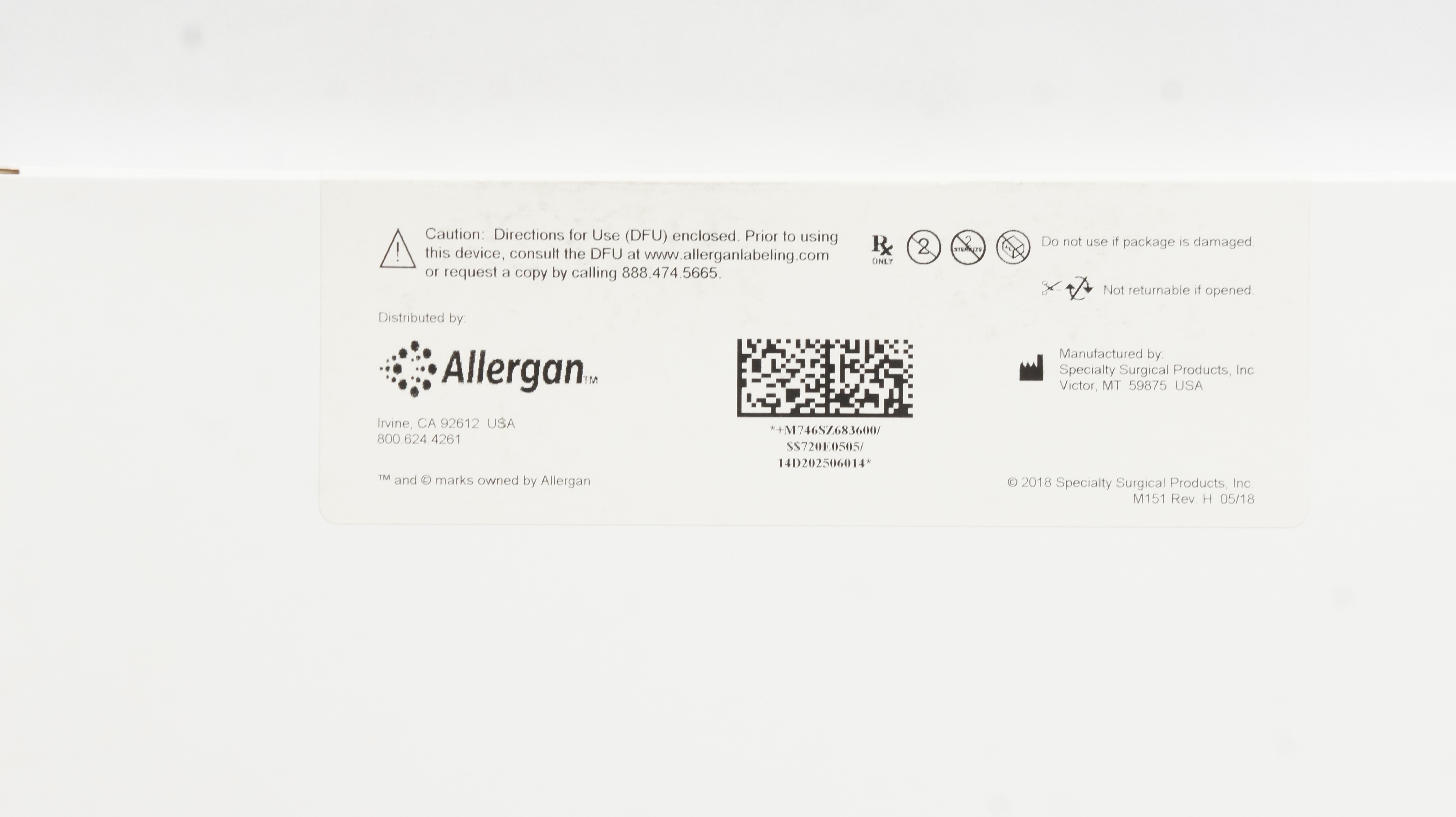 Allergan SZ68360 Natrelle Sterile Breast Implant Sizer 360cc x 12.7cm