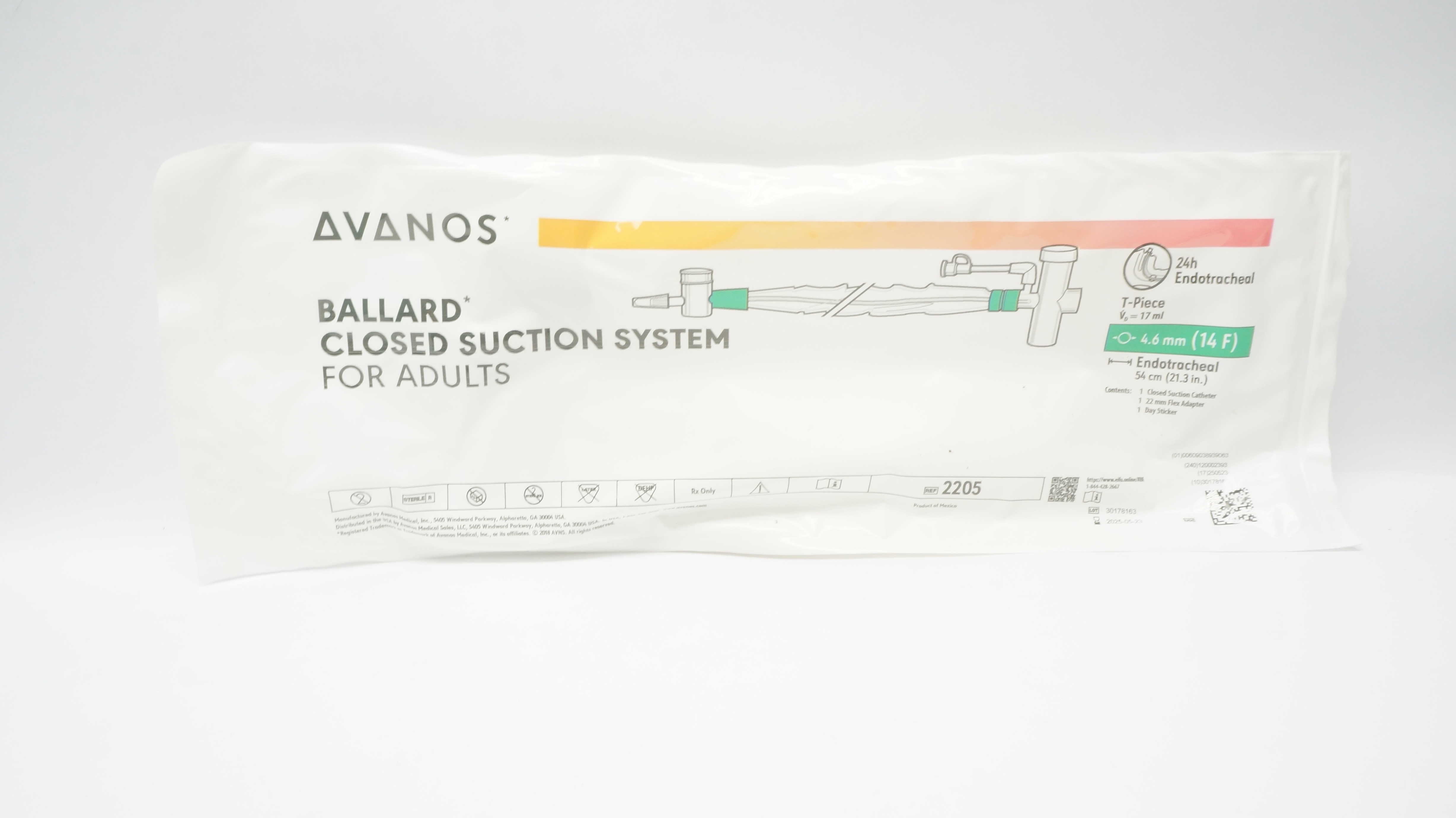 Avanos 2205 Ballard Closed Suction System For Adults 14F x 21.3inch (x)