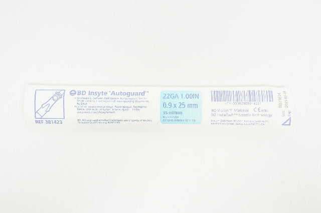 BD 381423 Insyte Autoguard Shielded IV Cath. 22Ga x 1.00 inch x 35 ml/min (x)
