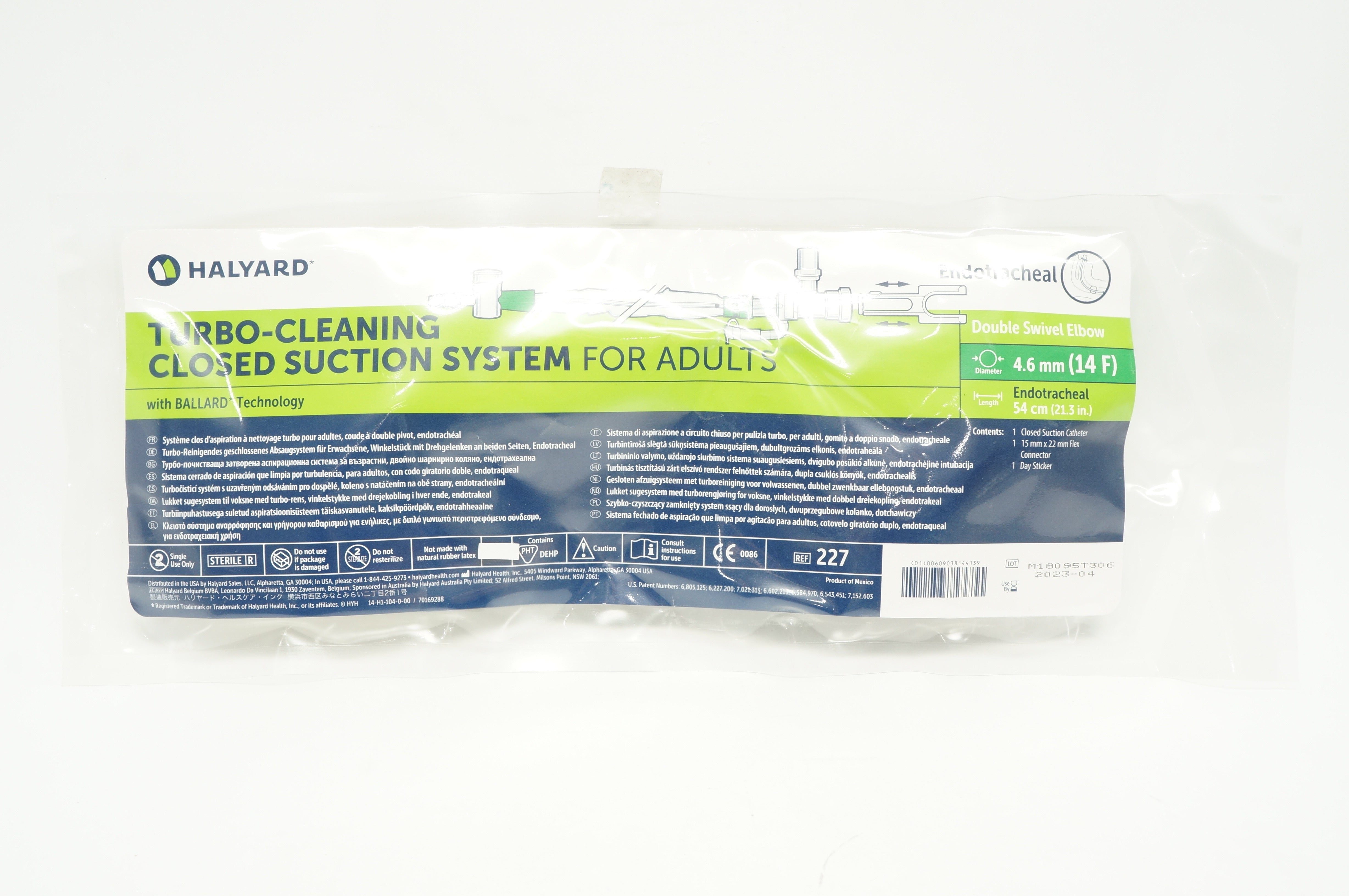 Halyard 227 Turbo-Cleaning Closed Suction System for Adults 14F x 21.3inch