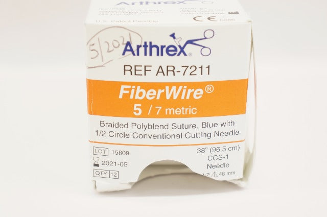 Arthrex AR-7211 5 FiberWire Stre CCS-1 48mm 1/2c 38inch - Box of 9 (x)