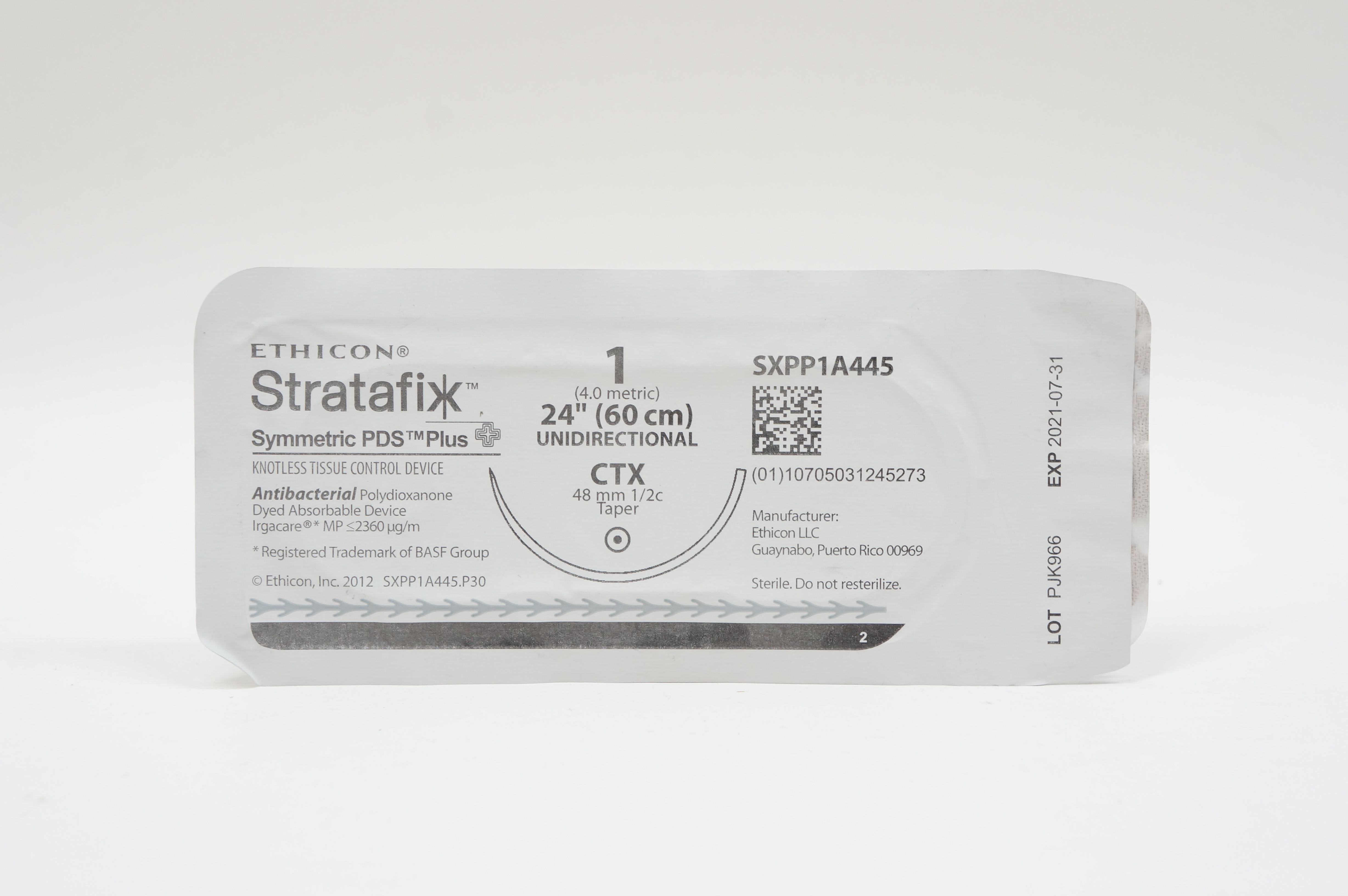 Ethicon SXPP1A445 1 Stratafix Symmetric PDS Plus, CTX, 48mm 1/2c Taper