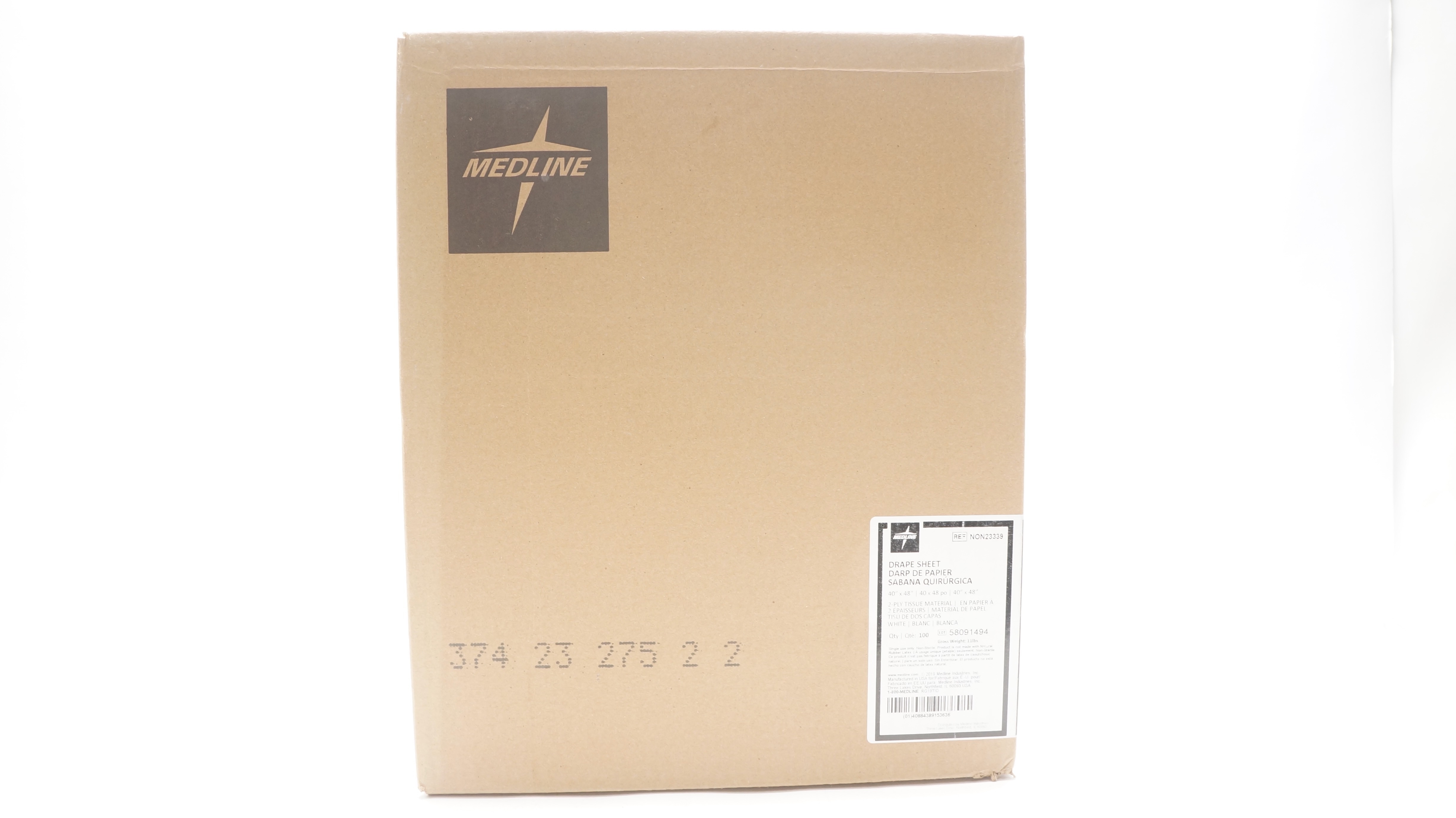Medline NON23339 Drape Sheet 2-Ply, White, 40 x 48inch - Case of 100