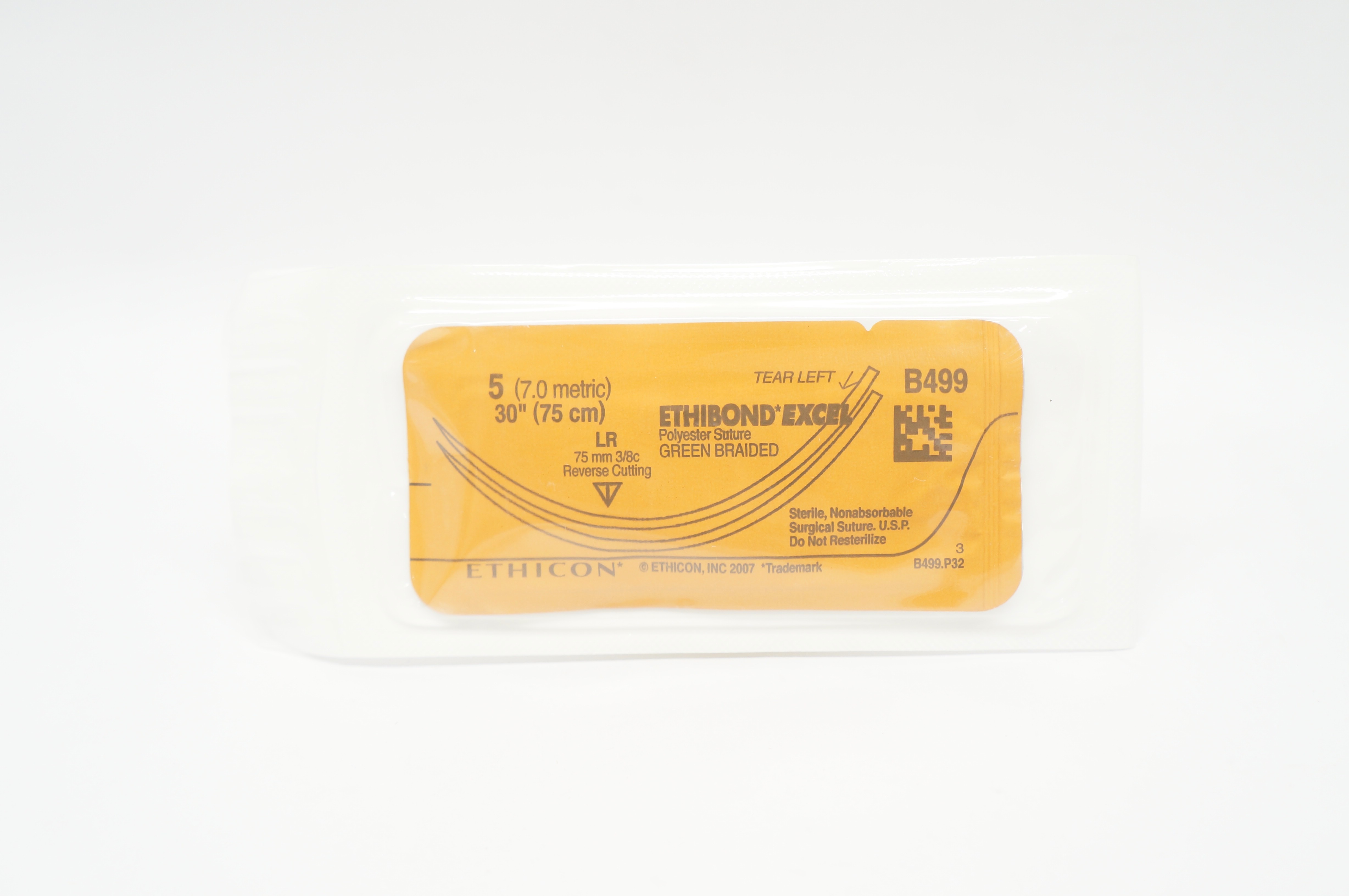 Ethicon B499 5 Ethibond Excel Polyester Stre LR 75mm 3/8c Reverse Cutting 30inch