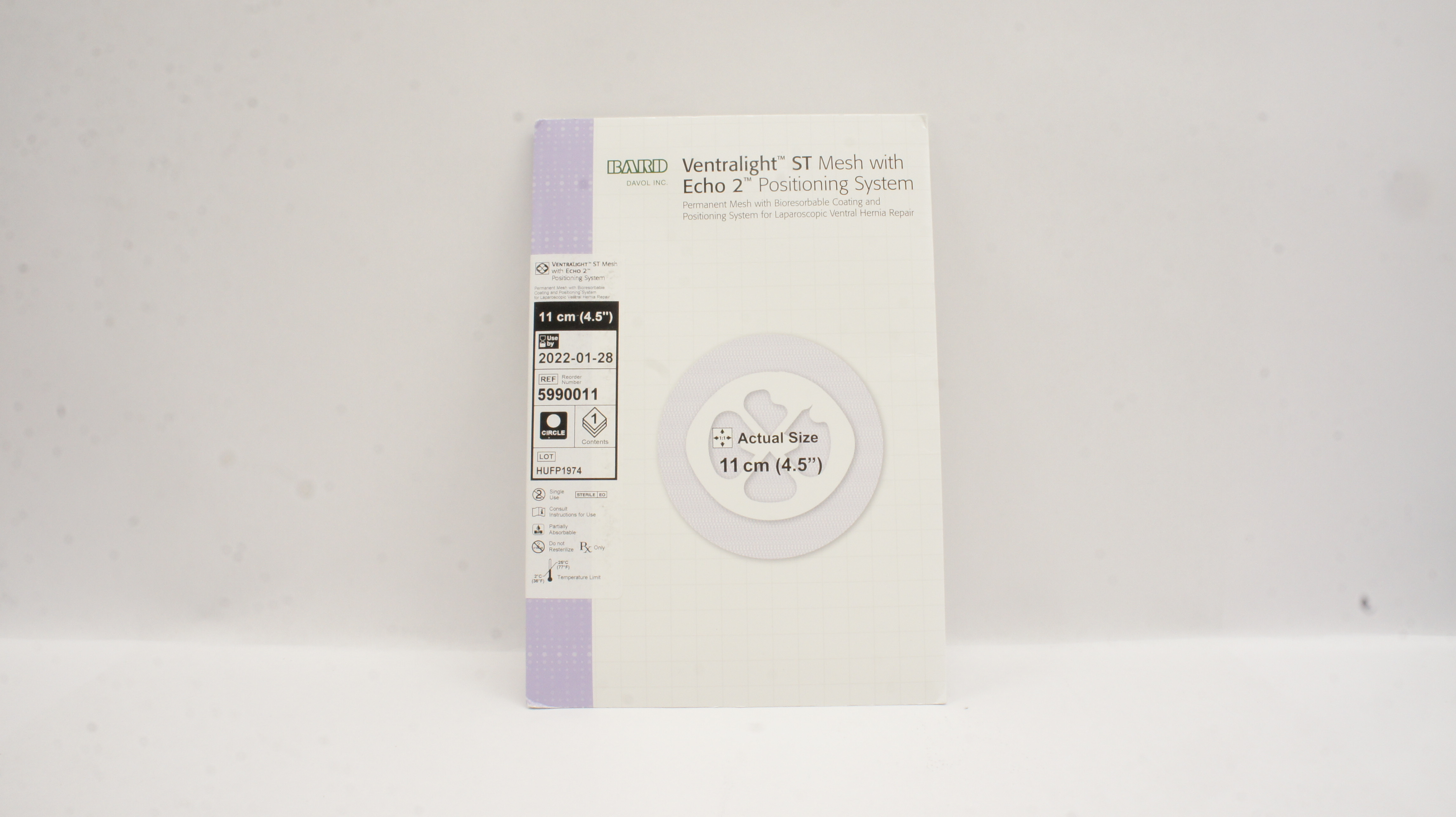 Bard 5990011 Davol Ventralight ST Mesh with Echo2 Positioning System 4.5inch (x)