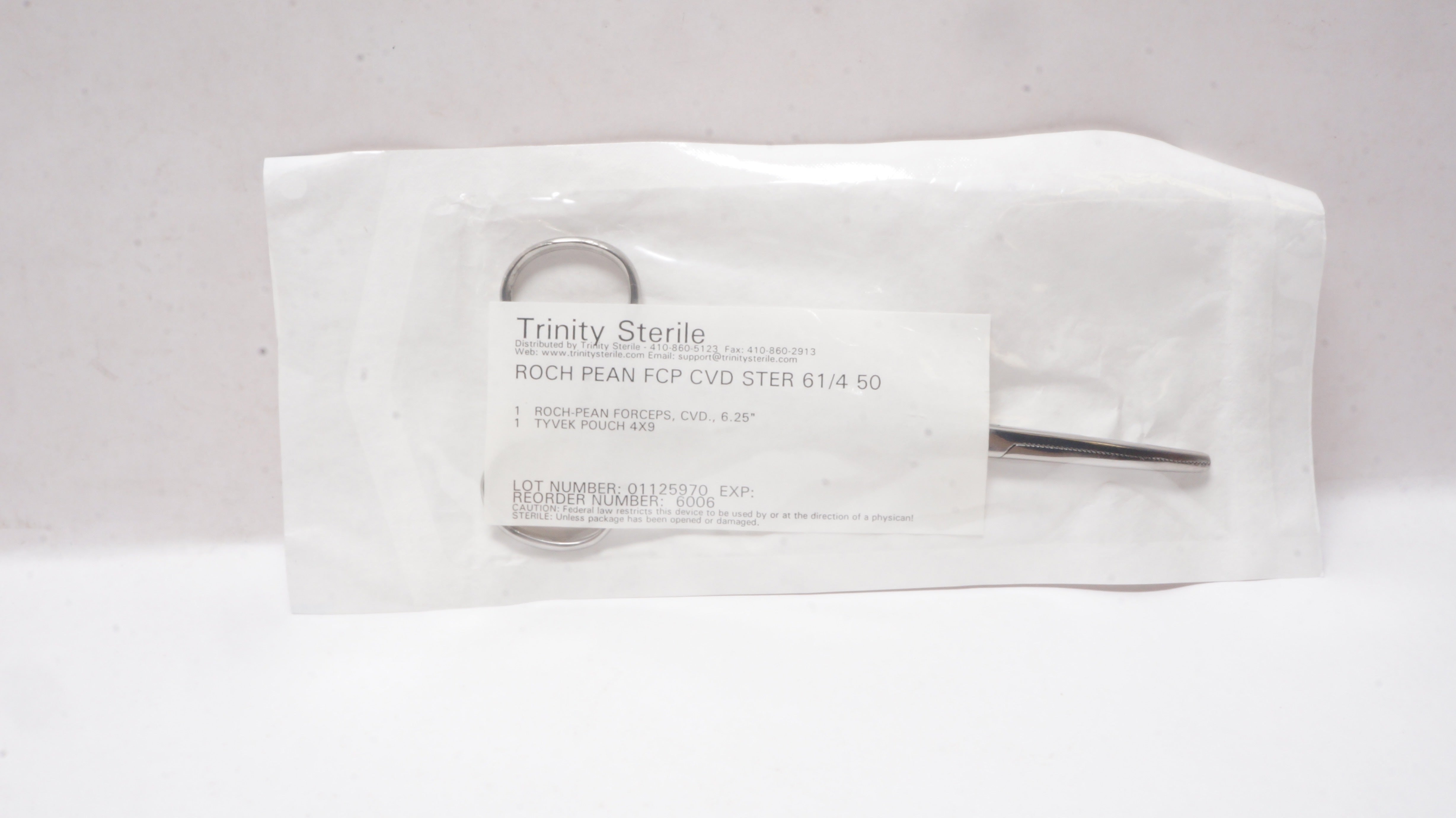 Trinity 6006 Roch Pean Forcep CVD Ster 61/4 50