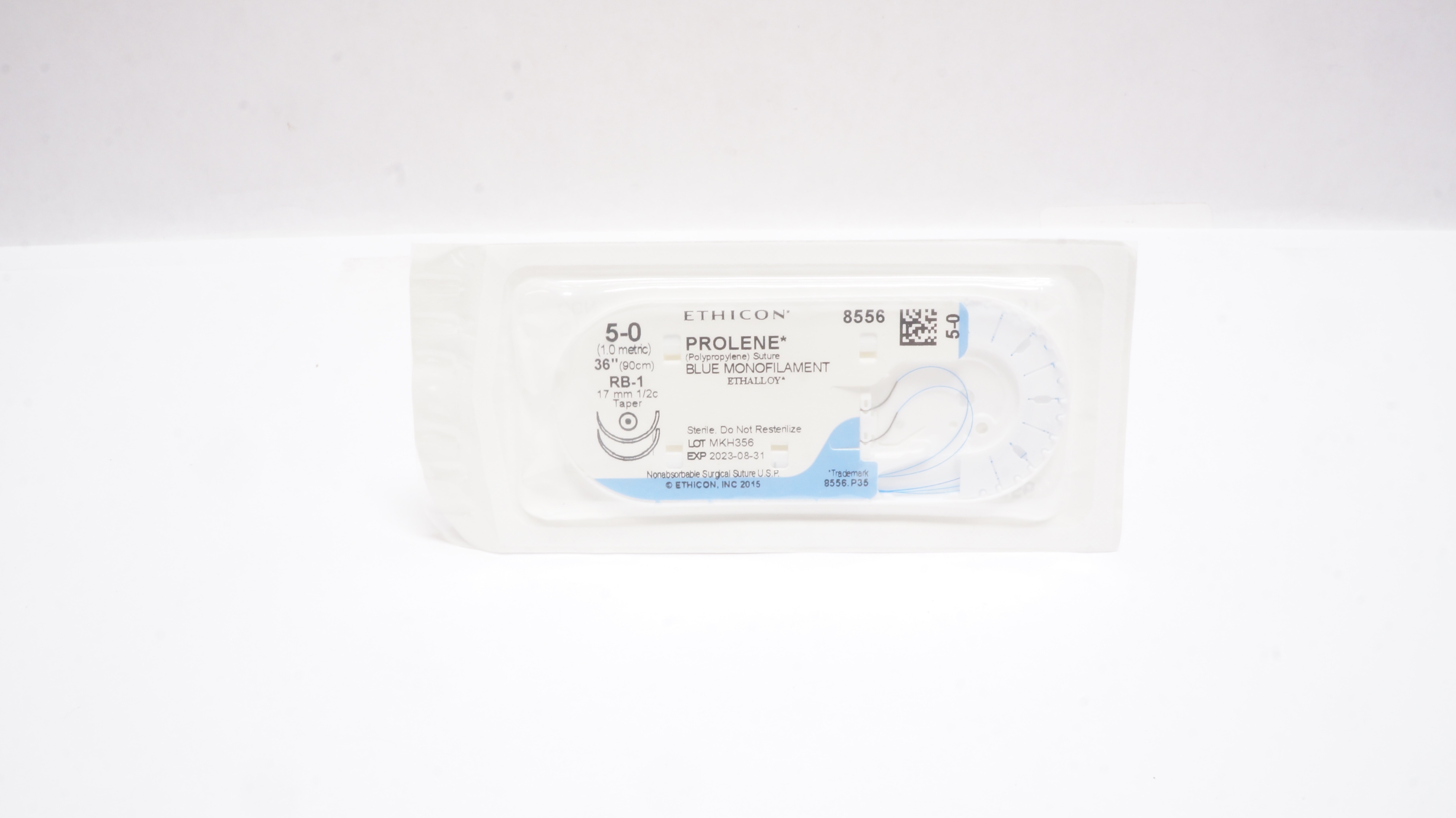 Ethicon 8556 5-0 PROLENE Stre RB-1 17mm 1/2c Taper 36 inch (x)