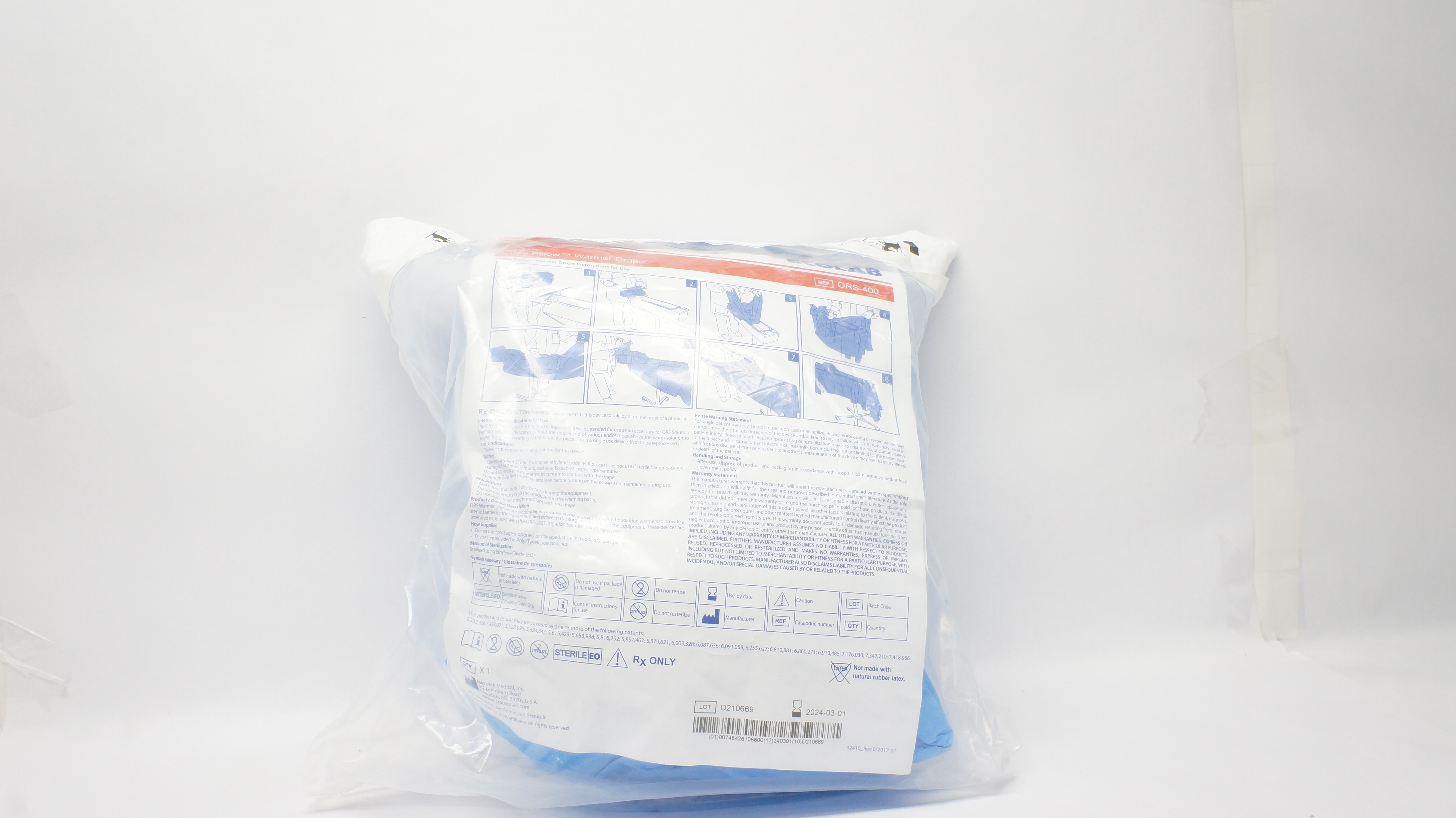 Microtek ORS-400 Ecolab ORS Scope Pillow Warmer Drape