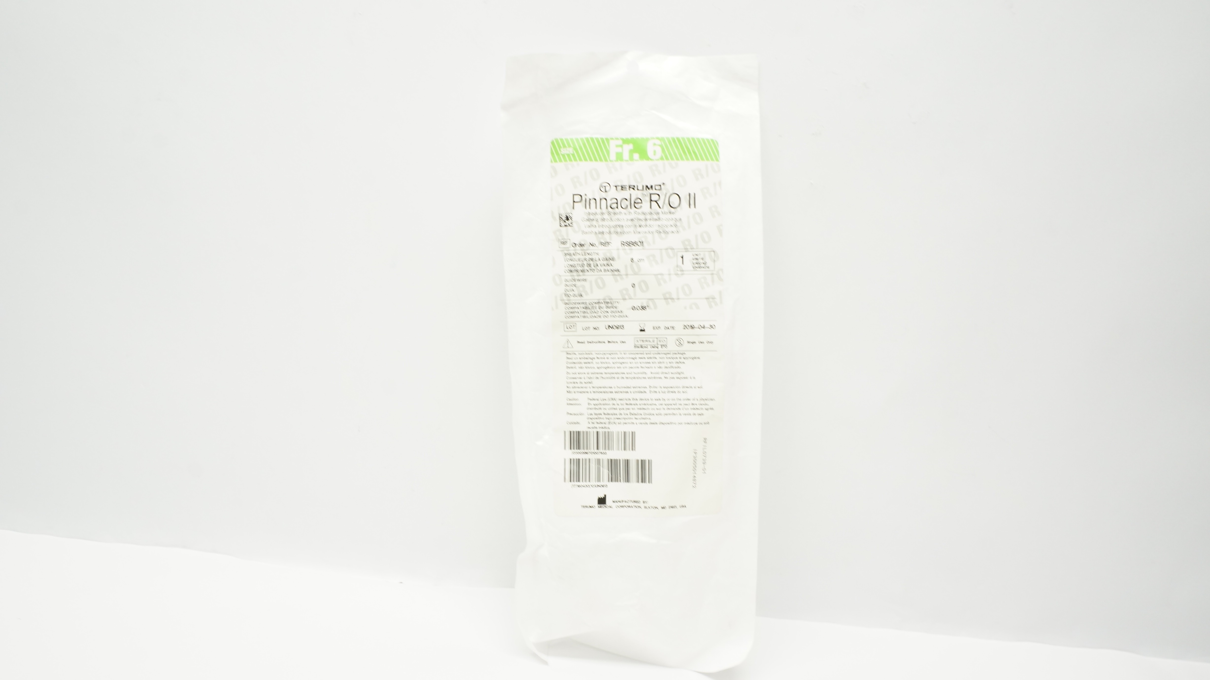 Terumo RSB601 Pinnacle Introducer Sheath with Marker 6Fr x 6cm x .038in (x)