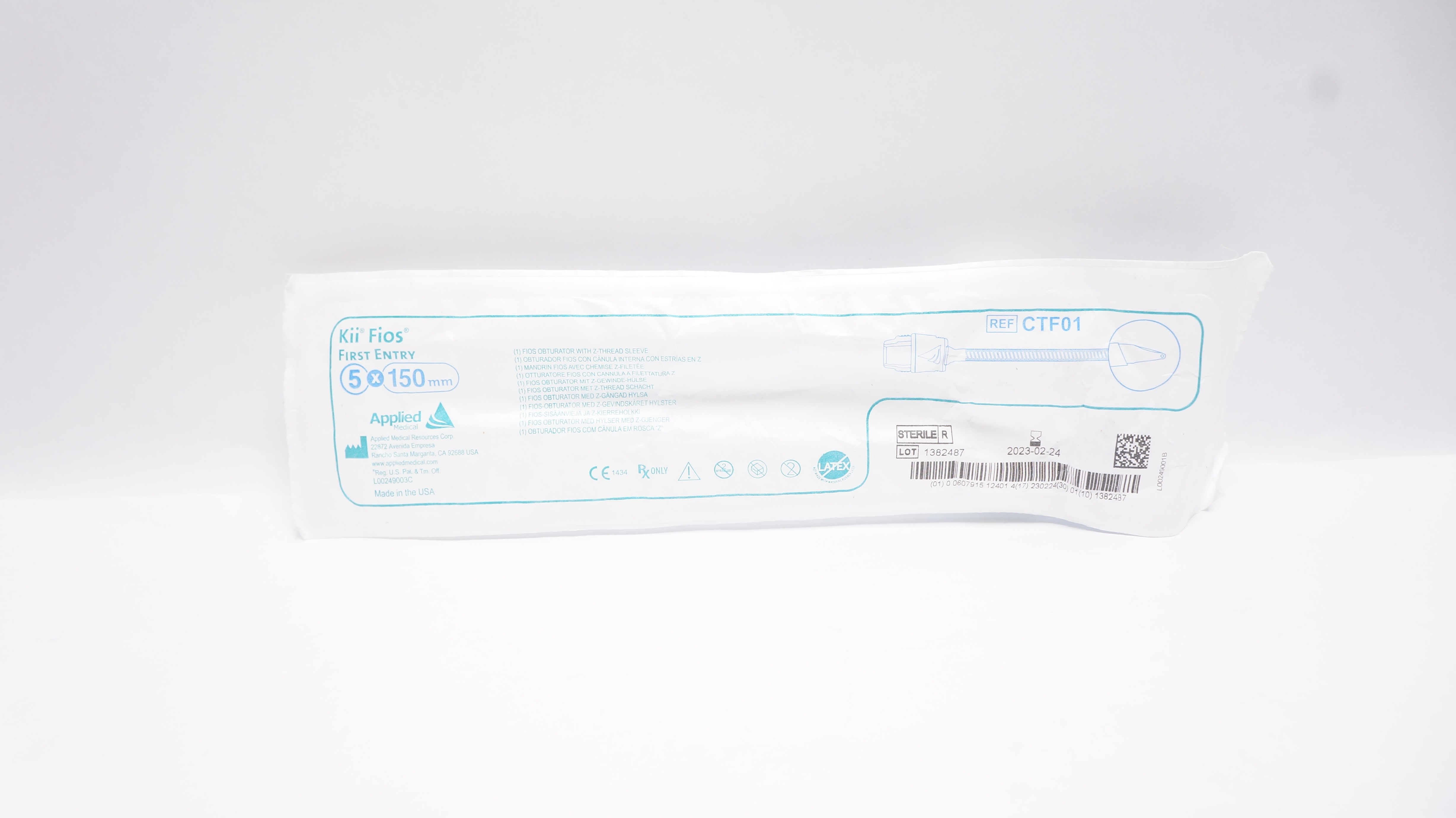 Applied Medical CTF01 Fios Obturator with Z-thread Sleeve 5mm x 150mm (x)