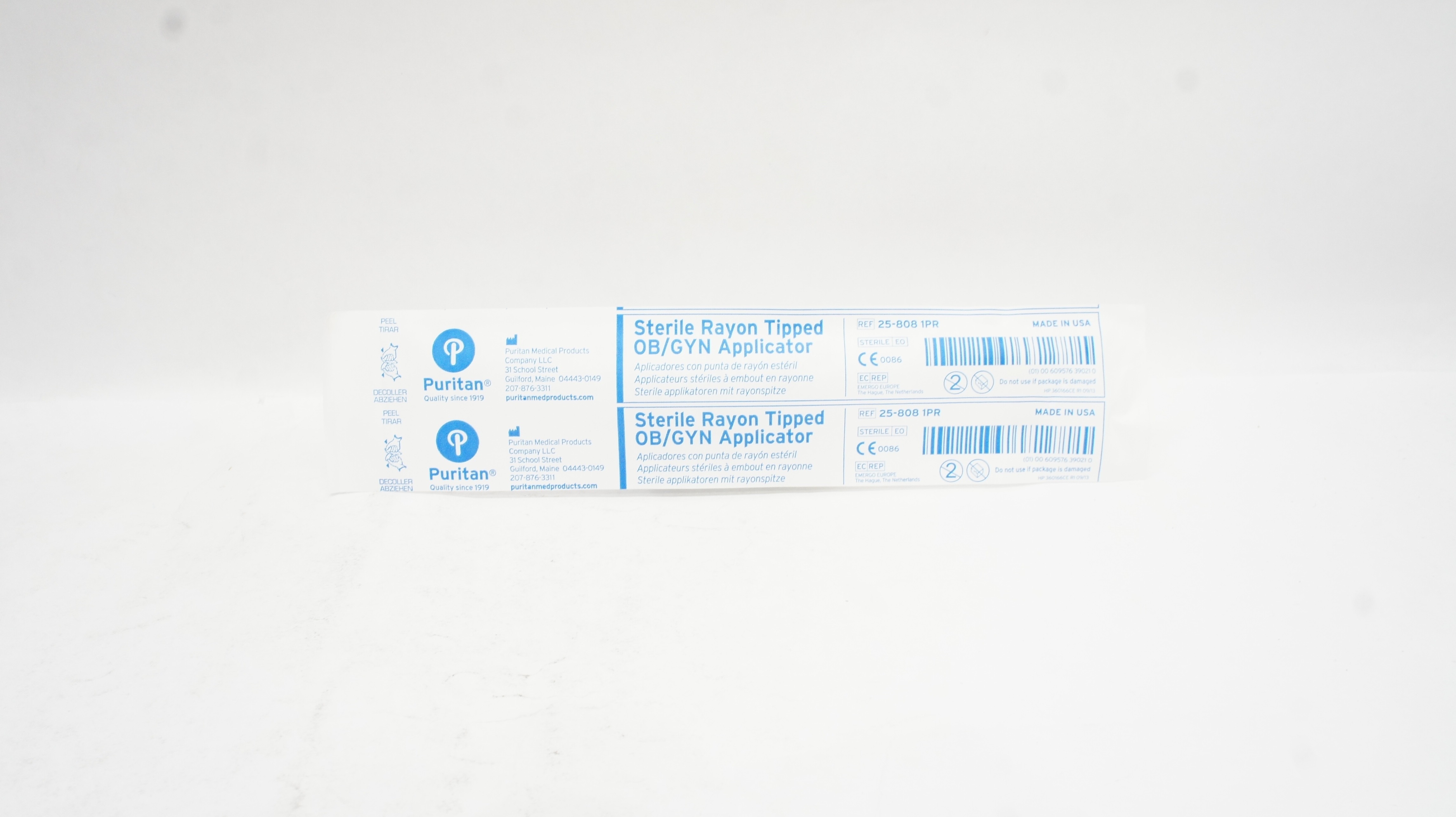 Puritan 25-808 1PR Sterile Rayon Tipped OB/GYN Applicator
