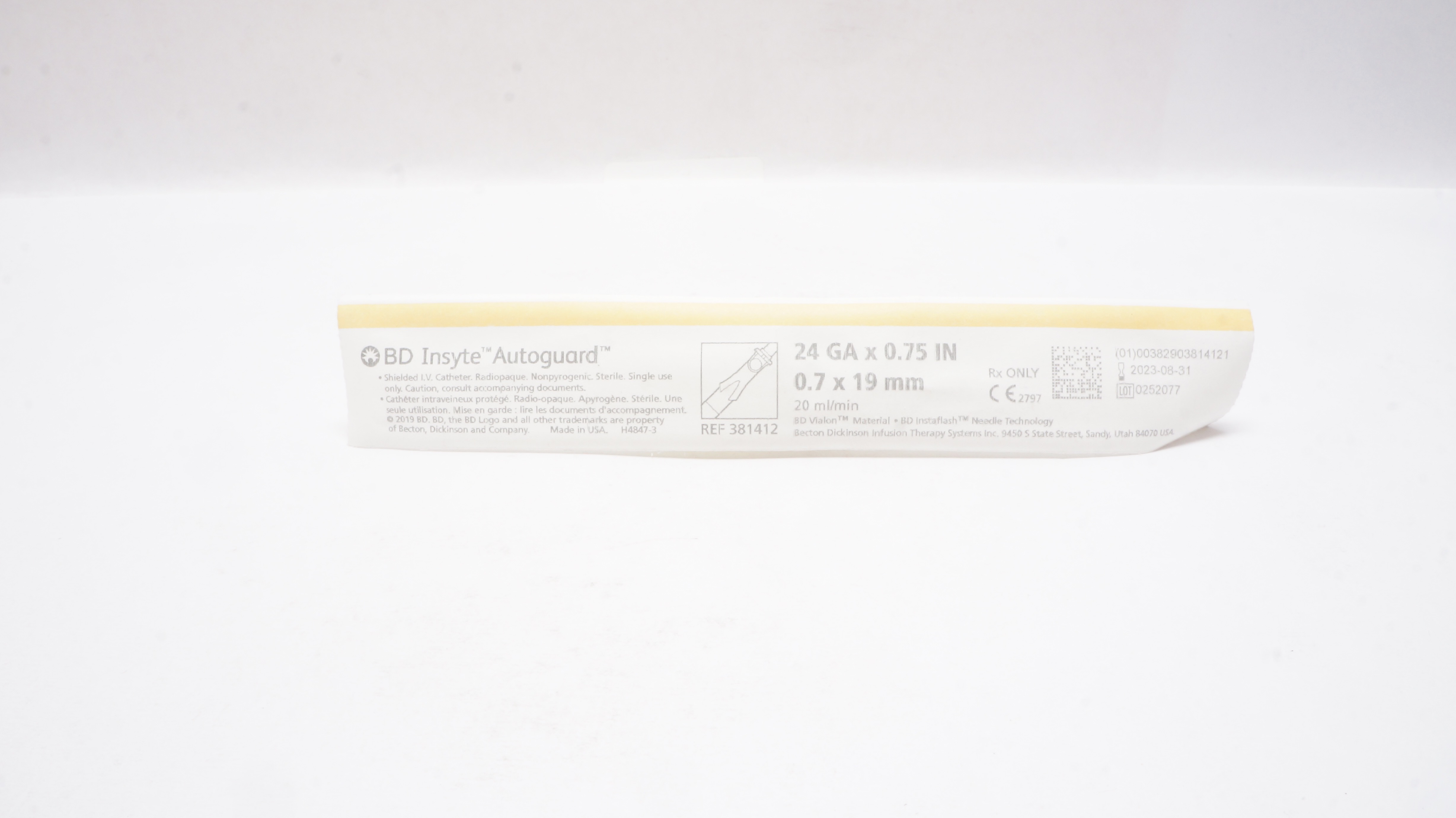 BD 381511 BD Insyte-N Autoguard Shielded I.V. Cath. Winged 24Ga x 0.56 inch