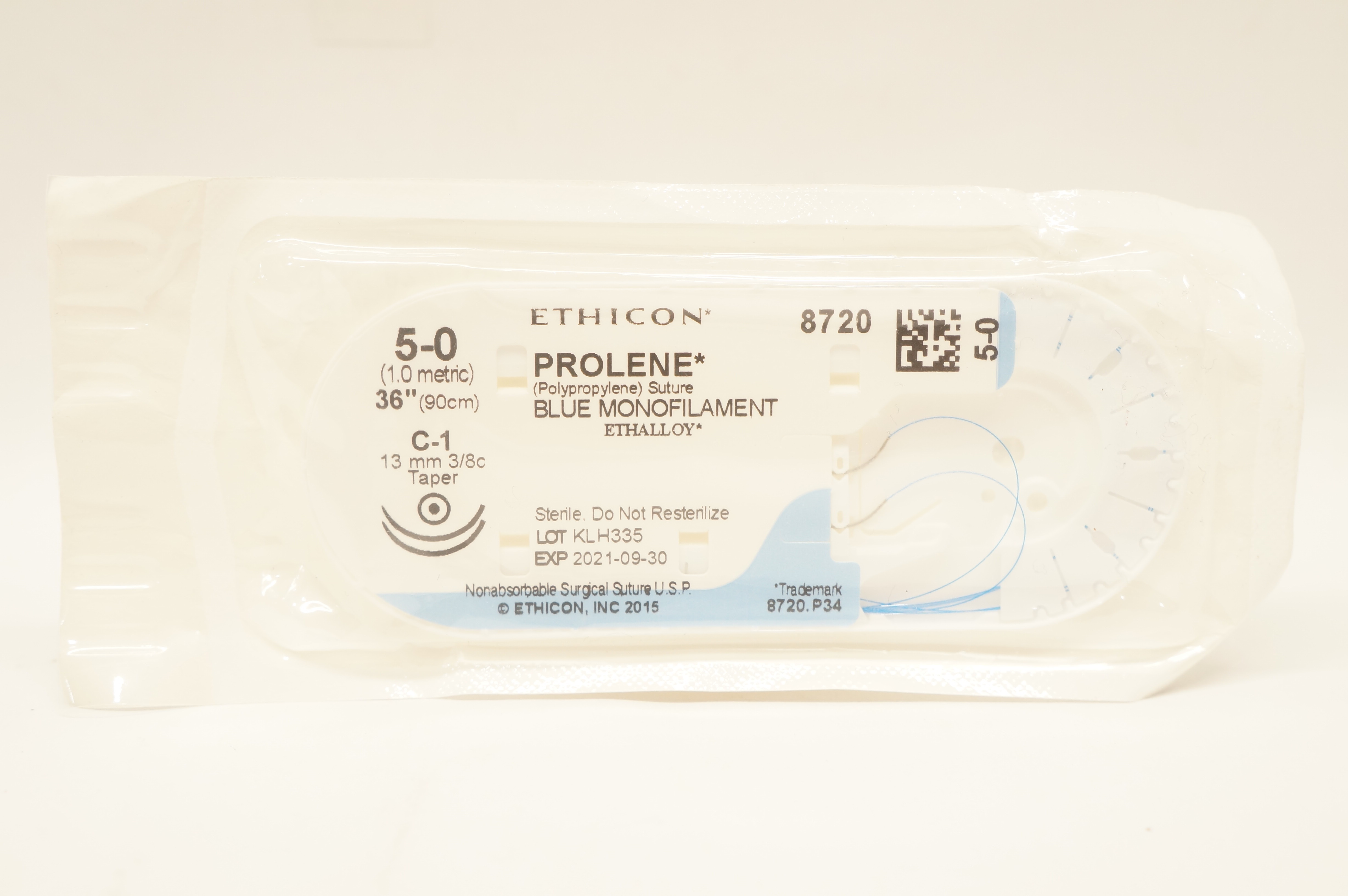 Ethicon 8720 5-0 PROLENE C-1 13mm 3/8c Taperpoint 36inch (x)