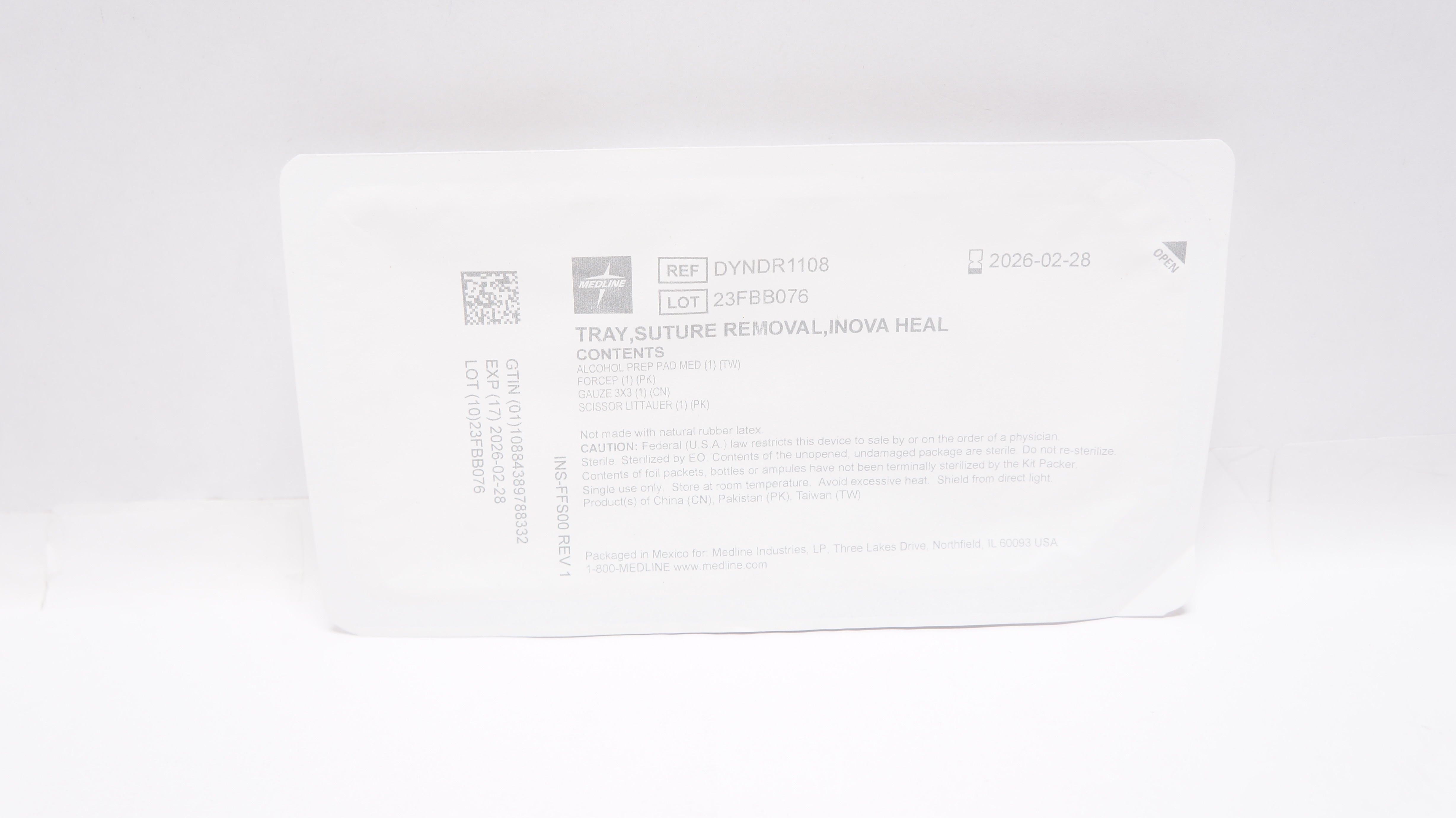 Medline DYNDR1108 Tray Stre Removal Inova Heal