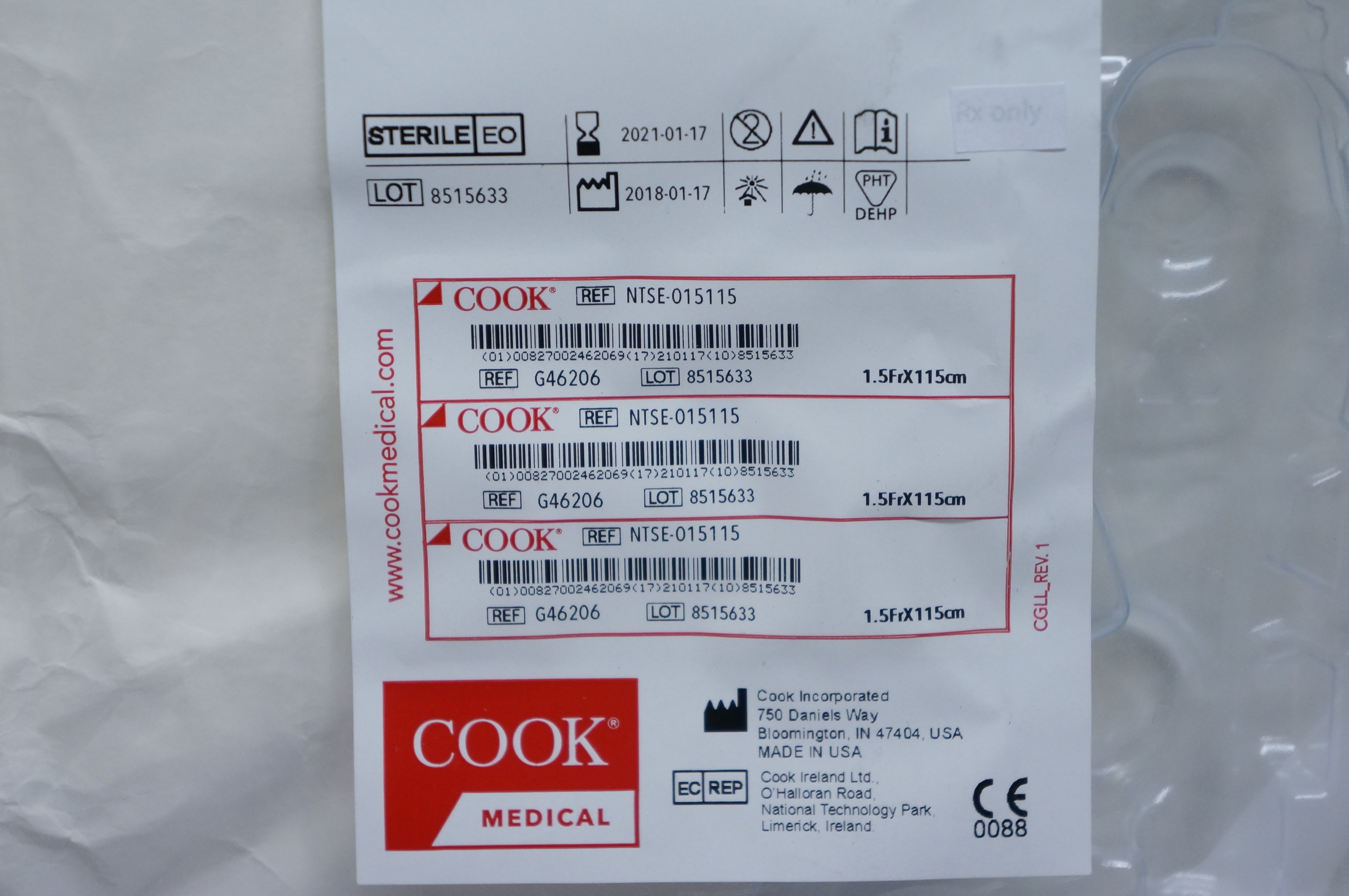 user_5816f61eオーダーページ Cook G46206 NCircle Nitinol Tipless Stone Extractor 1.5Fr x1cm