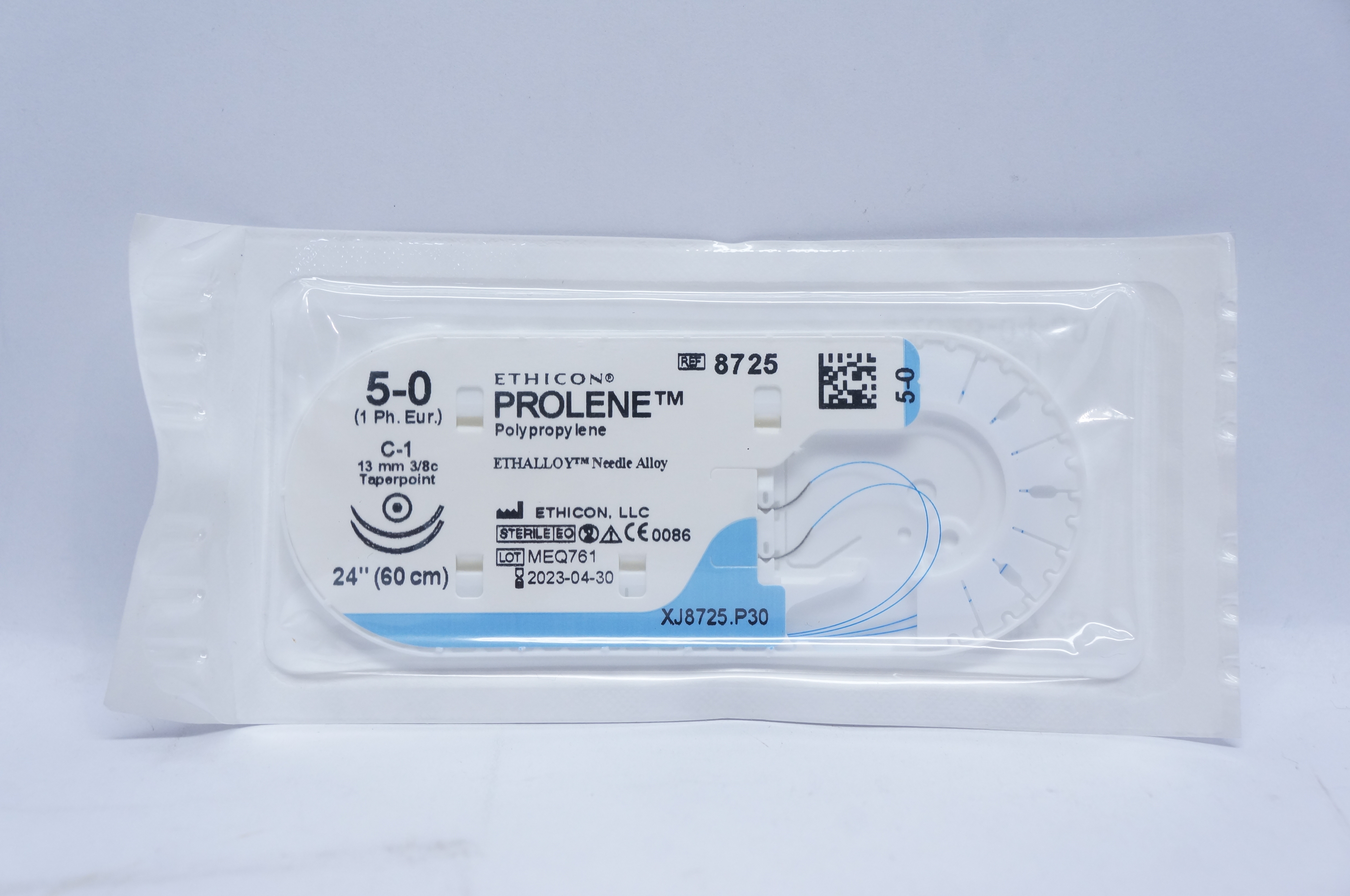 Ethicon 8725 5-0 PROLENE, C-1, 13mm 3/8c Taperpoint, 24inch