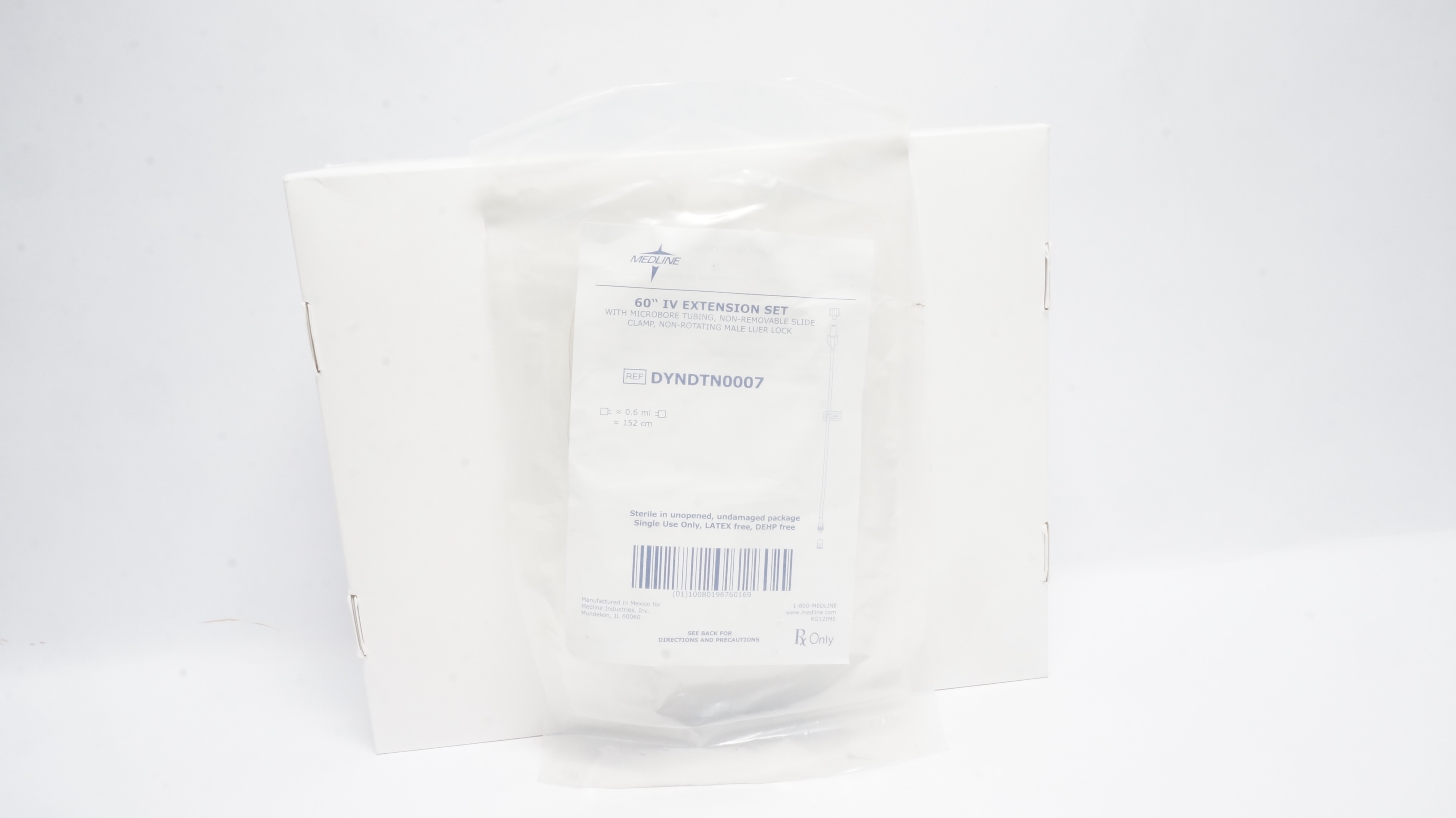 Medline DYNDTN0007 60In IV Extension Set 0.6ml x 152cm (x)