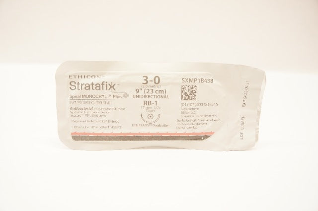 Ethicon SXMP1B438 3-0 Stratafix Undyed Monofilament RB-1 17mm 1/2c Taper 9inch(x)