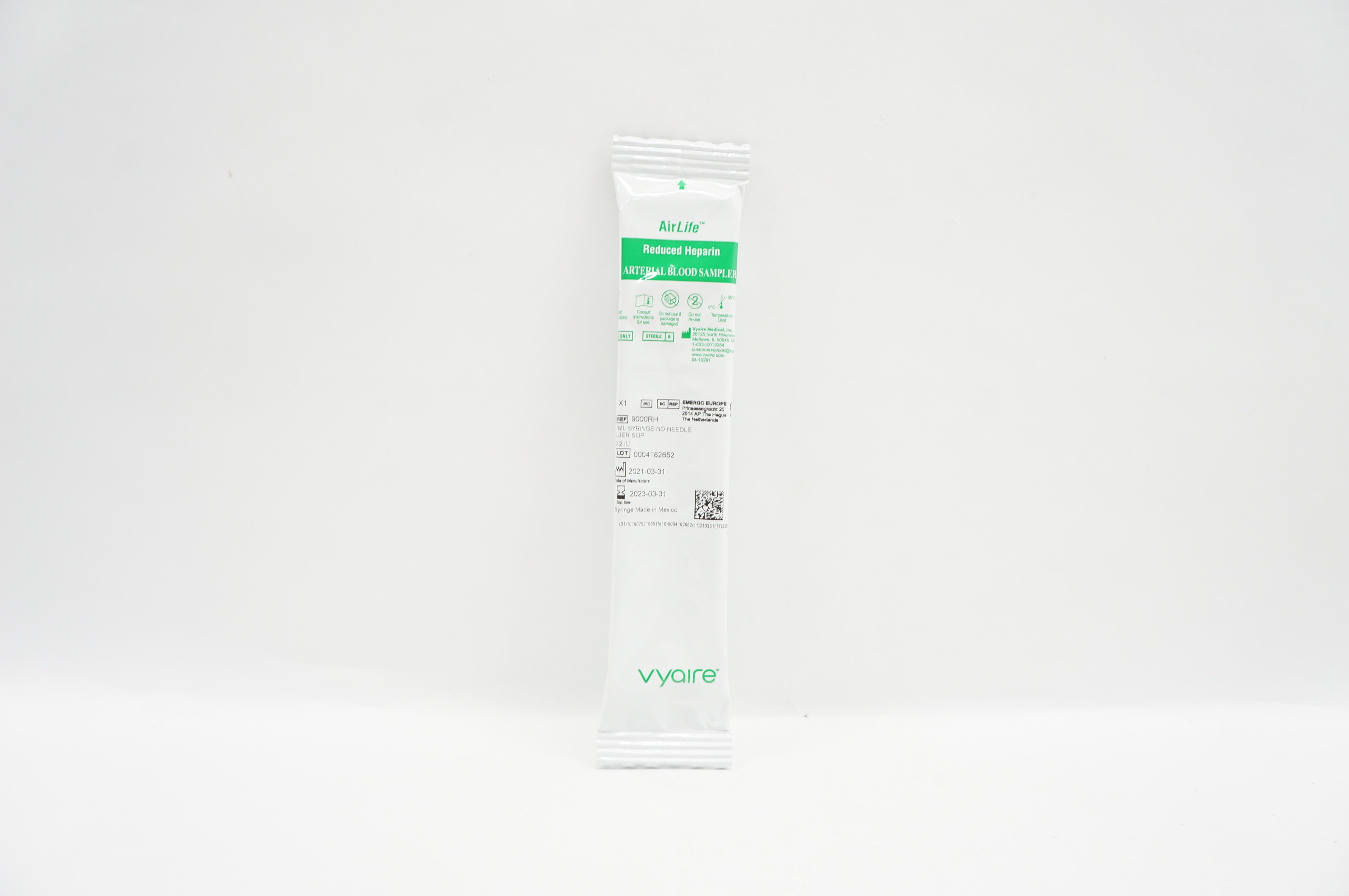 Vyaire 9000RH Airlife Reduced Heparin Arterial Blood Sampler (x)