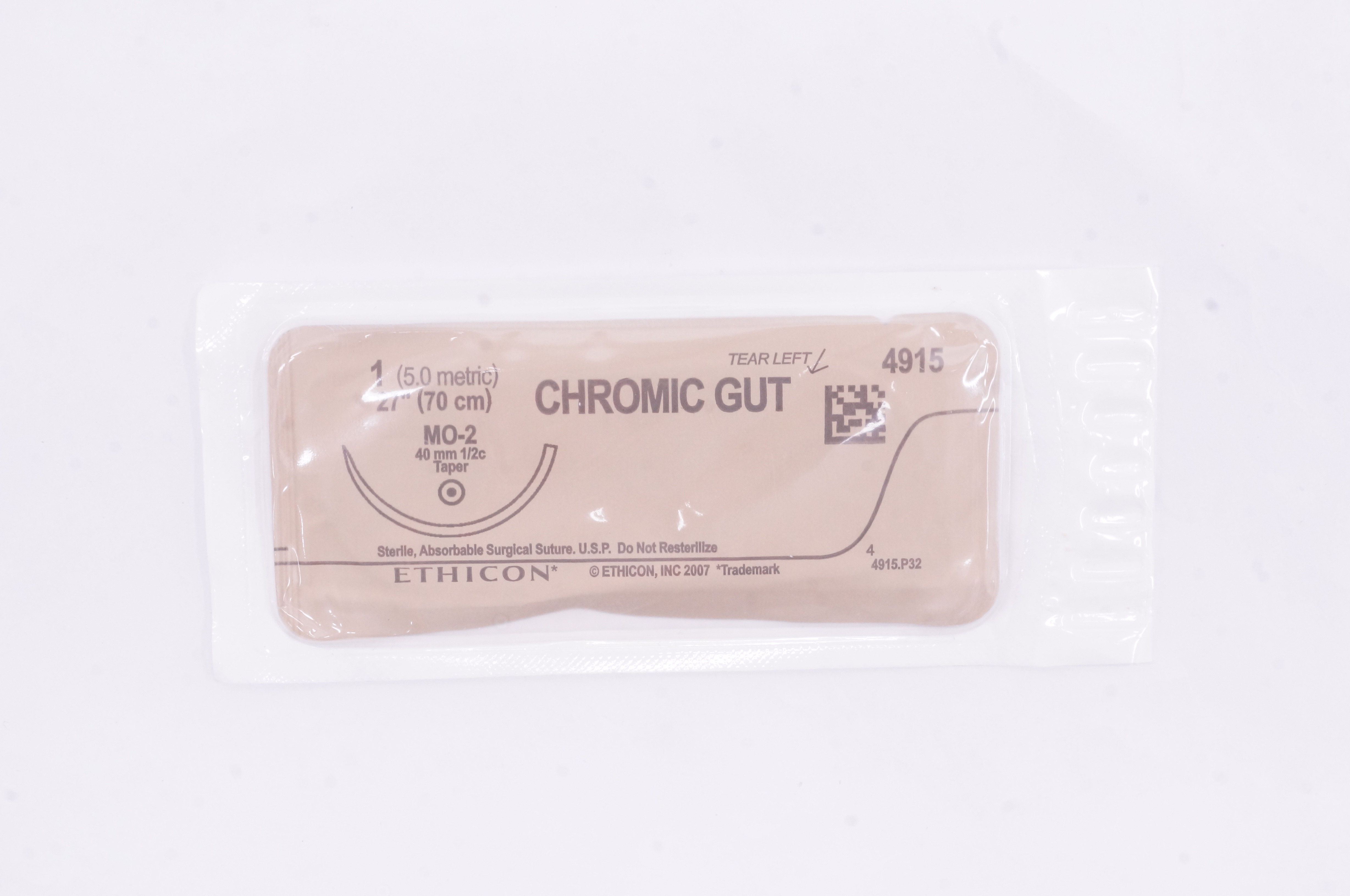 Ethicon 4915 1 CHROMIC GUT, Taper MO-2 40mm 1/2c, 27inch (x)