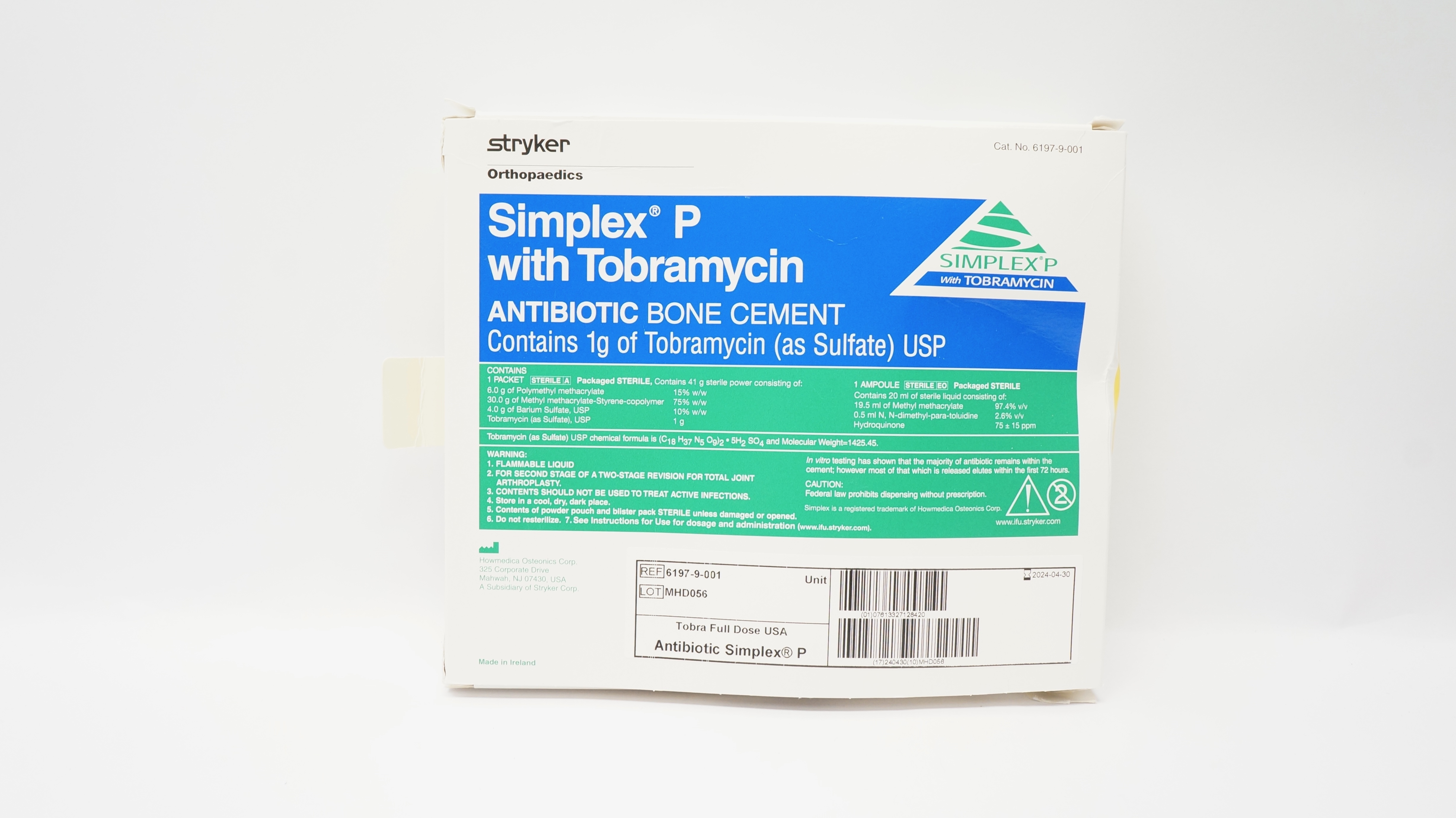Stryker 6197-9-001 Simplex P with Tobramycin Antibiotic Bone Cement 1g (x)