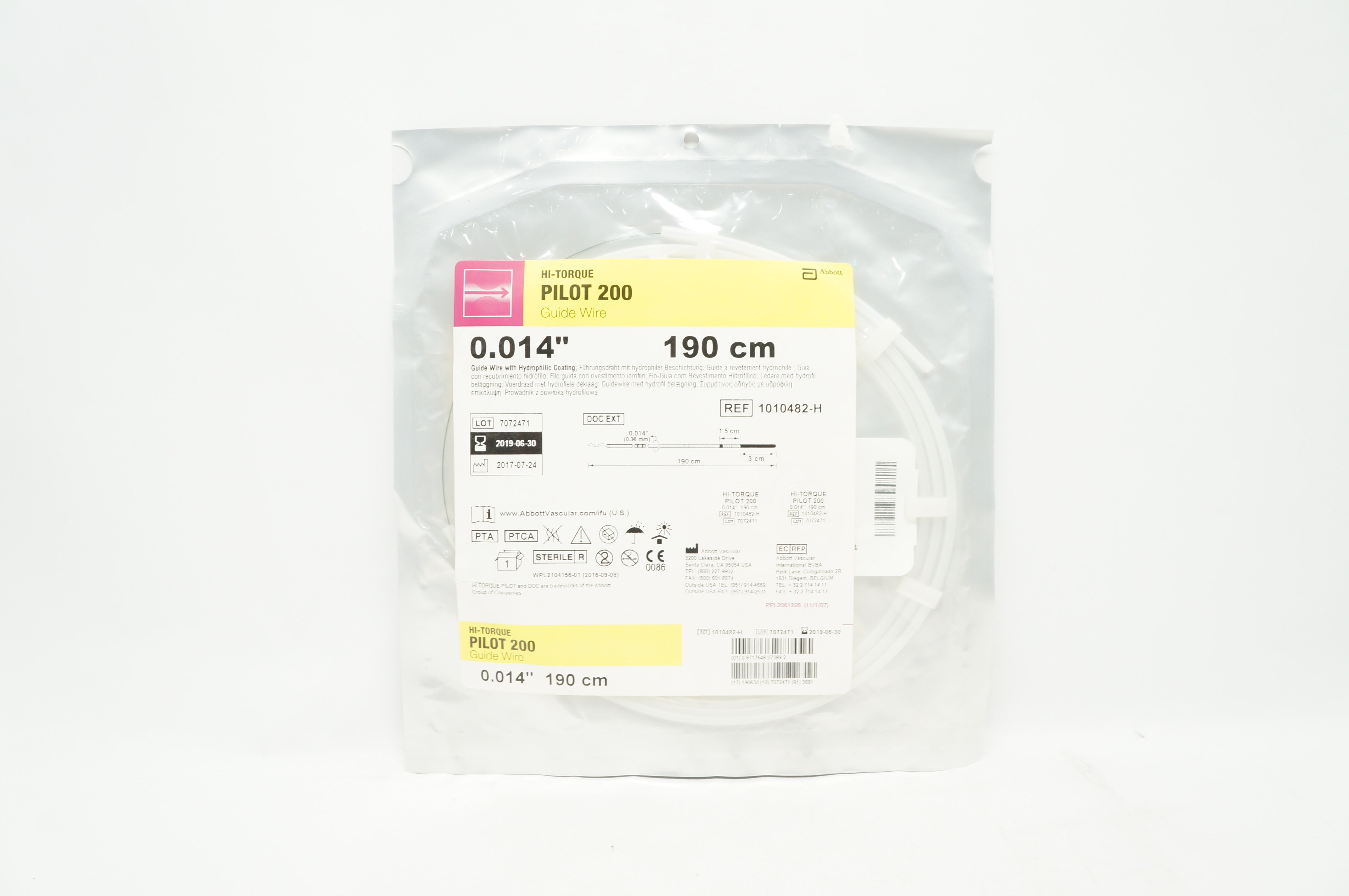 Abbott 1010482-H Hi-Torque Pilot 200 Guide Wire 0.014inch x 190cm (x)