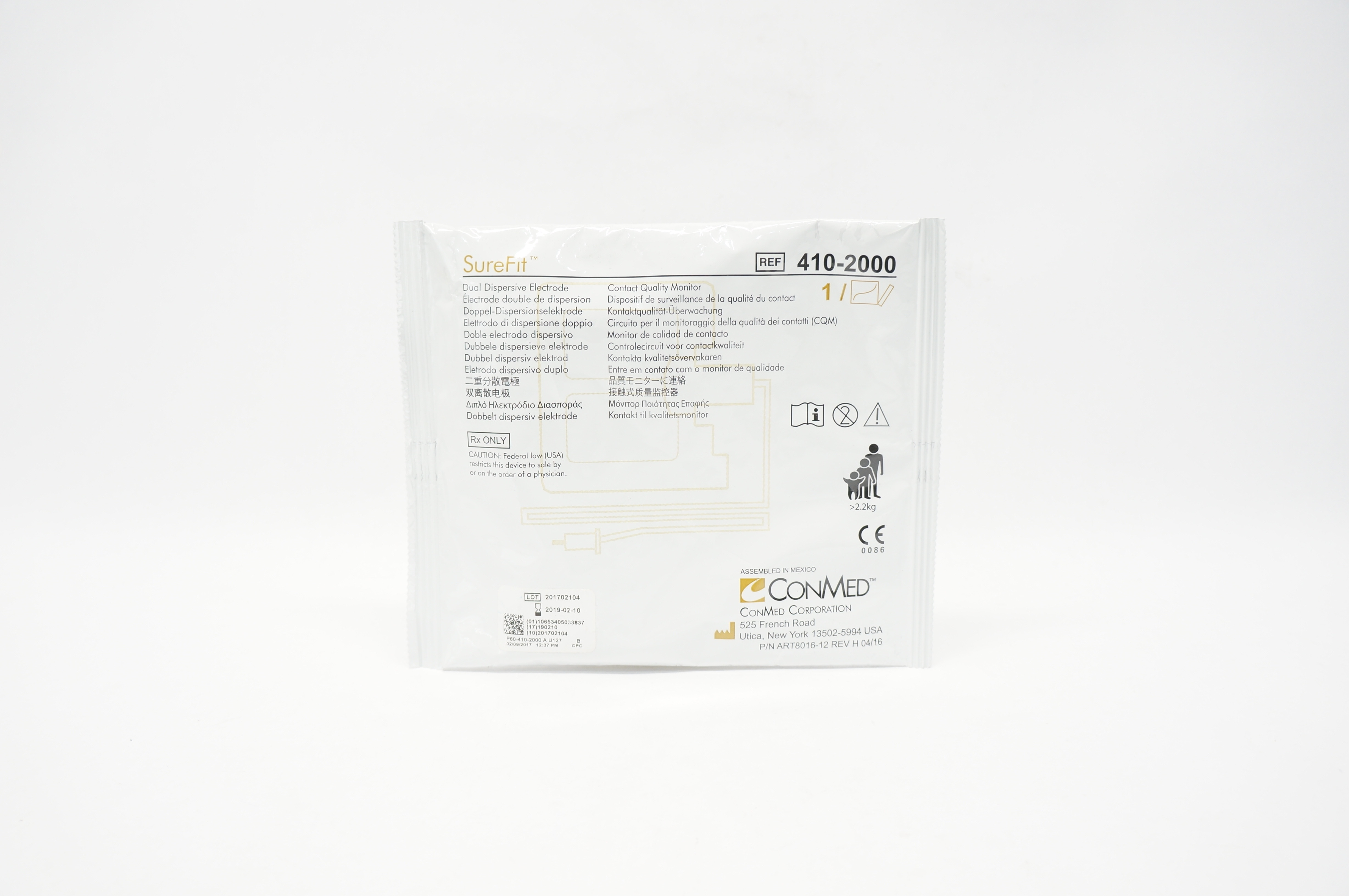ConMed 410-2000 SureFit Dual Dispersive Electrode (x)