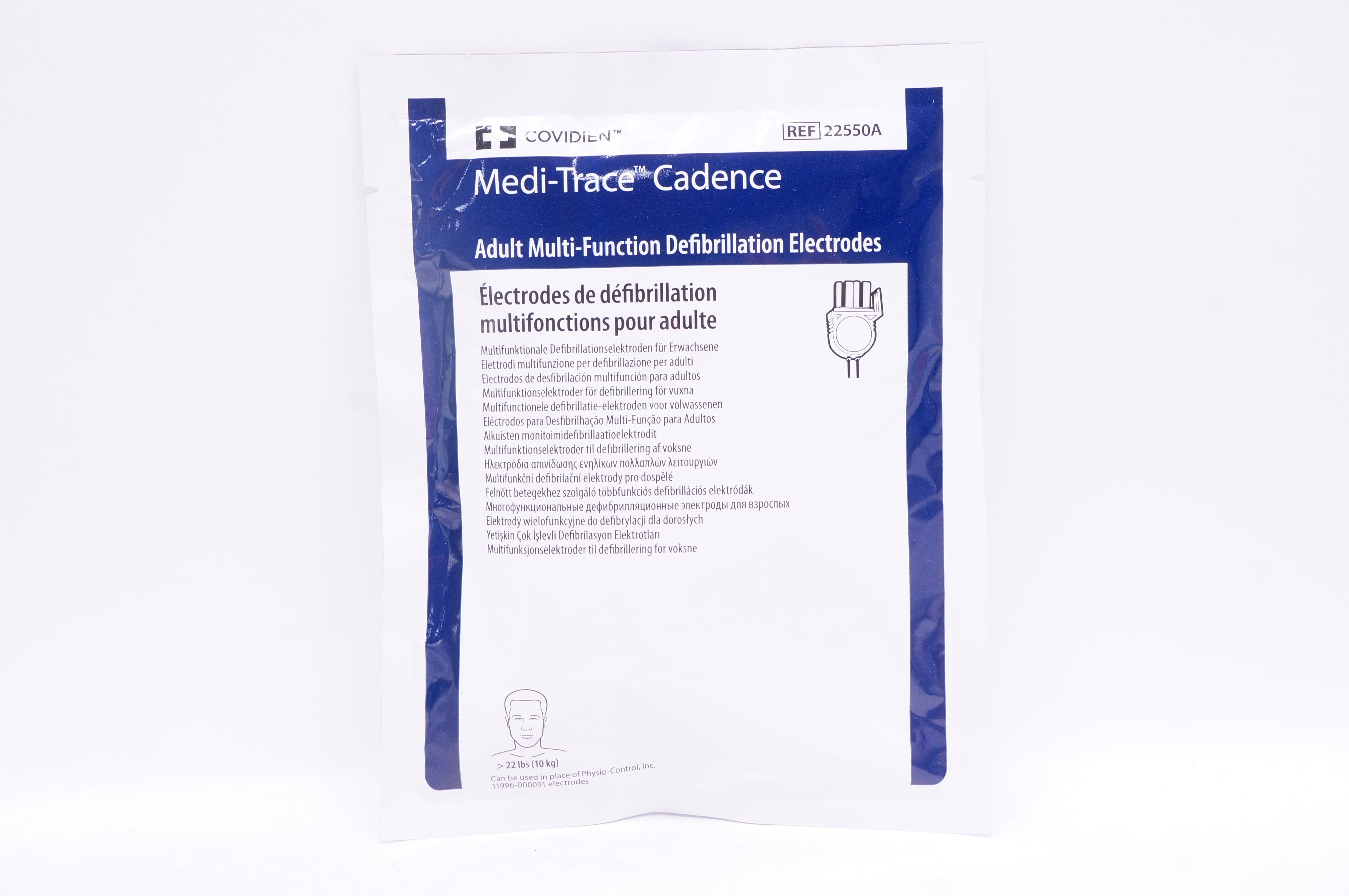 Covidien 22550A Medi-Trace Cadence Adult Defibrillation Electrodes >22Ibs (10kg) (x)