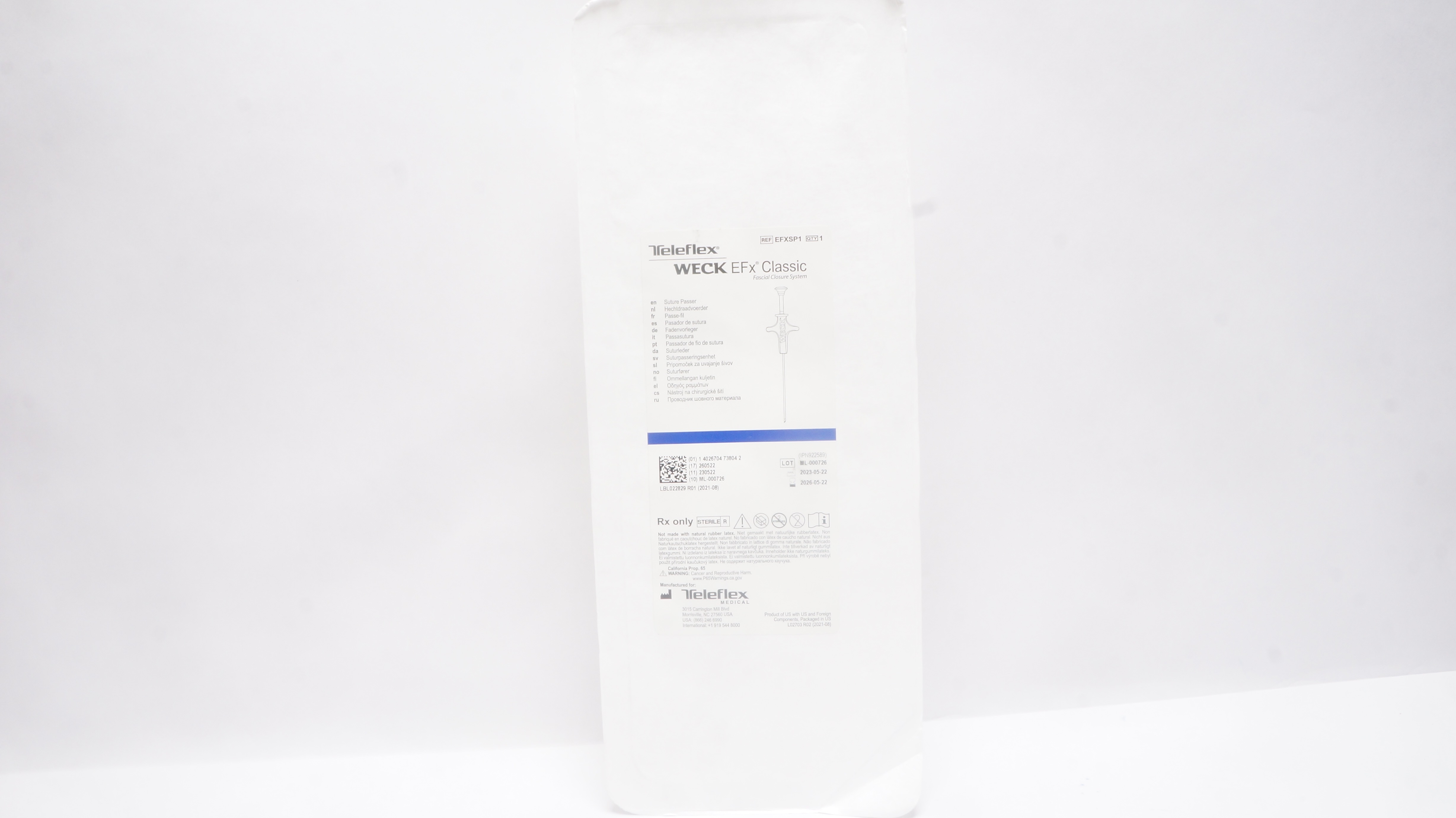 Teleflex EFXSP1 Weck EFx Classic Shield Fascial Closure System Stre Passer