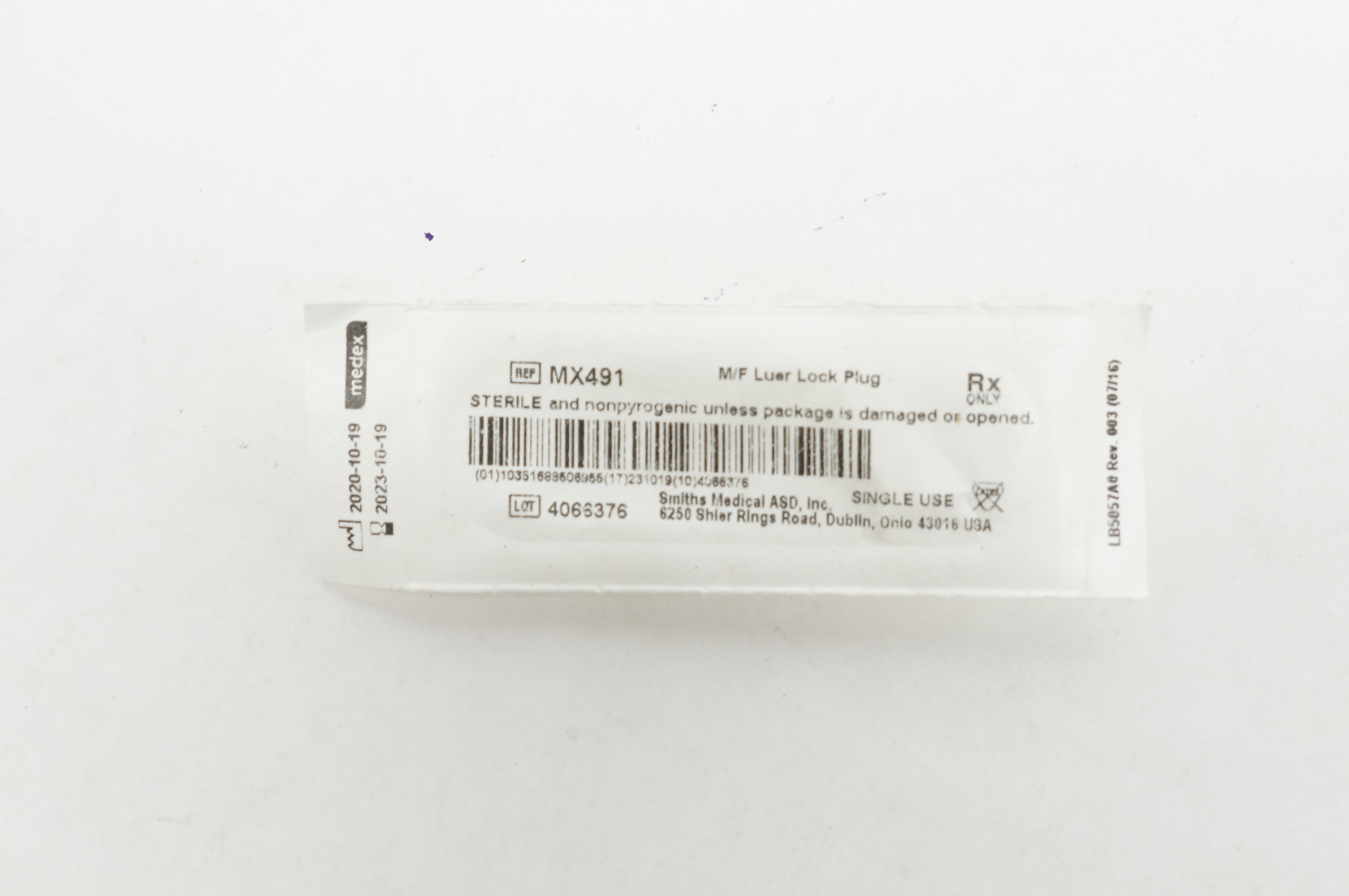 Smiths Medical MX491 Medex M/F Luer Lock Plug