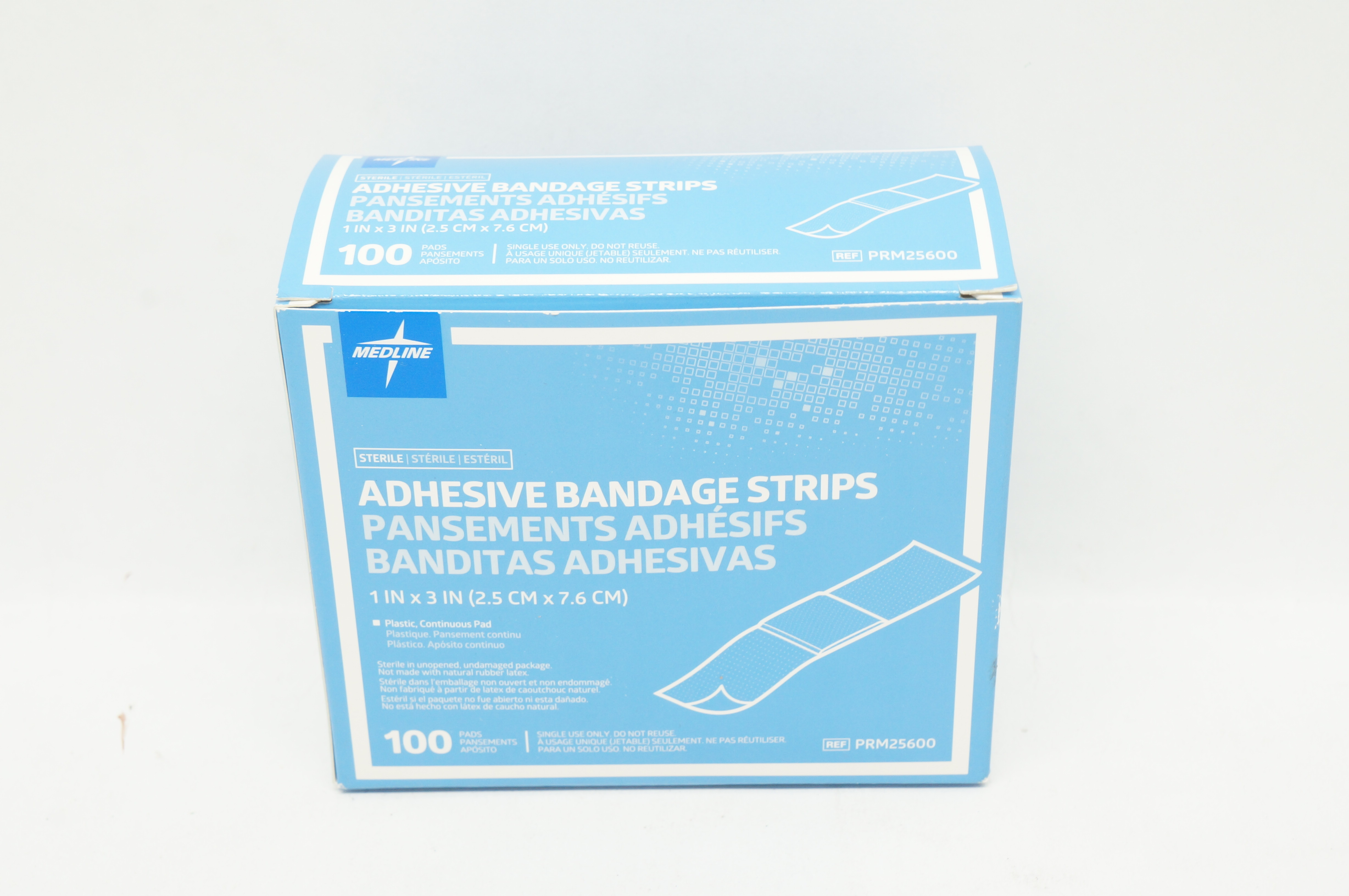 Medline PRM25600 Adhesive Bandage Strips 1 inch x 3 inch - Box of 100