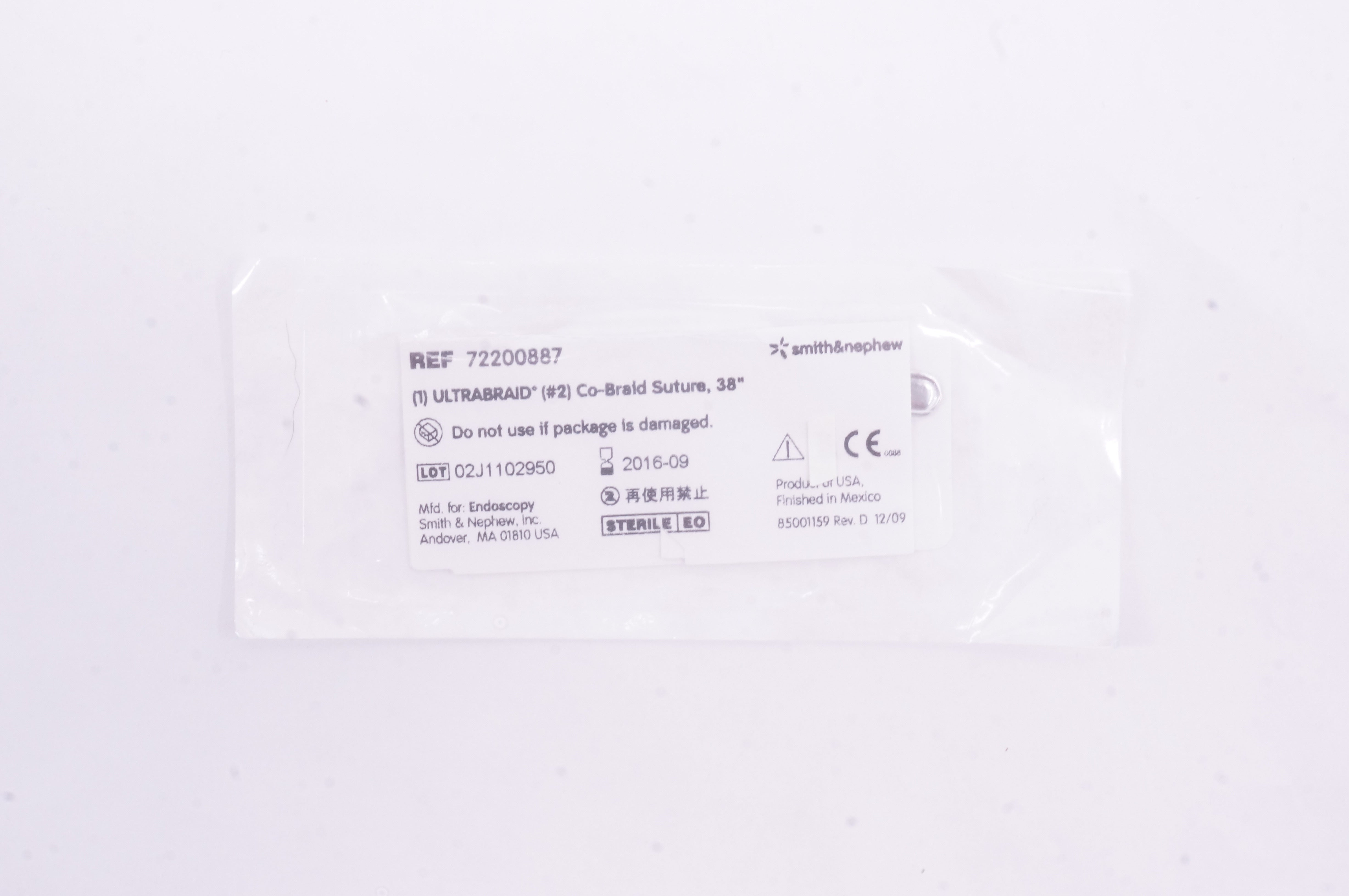 Smith&Nephew 72200887 ULTRABRAID 2 CoBraid Suture, 38inch (x)