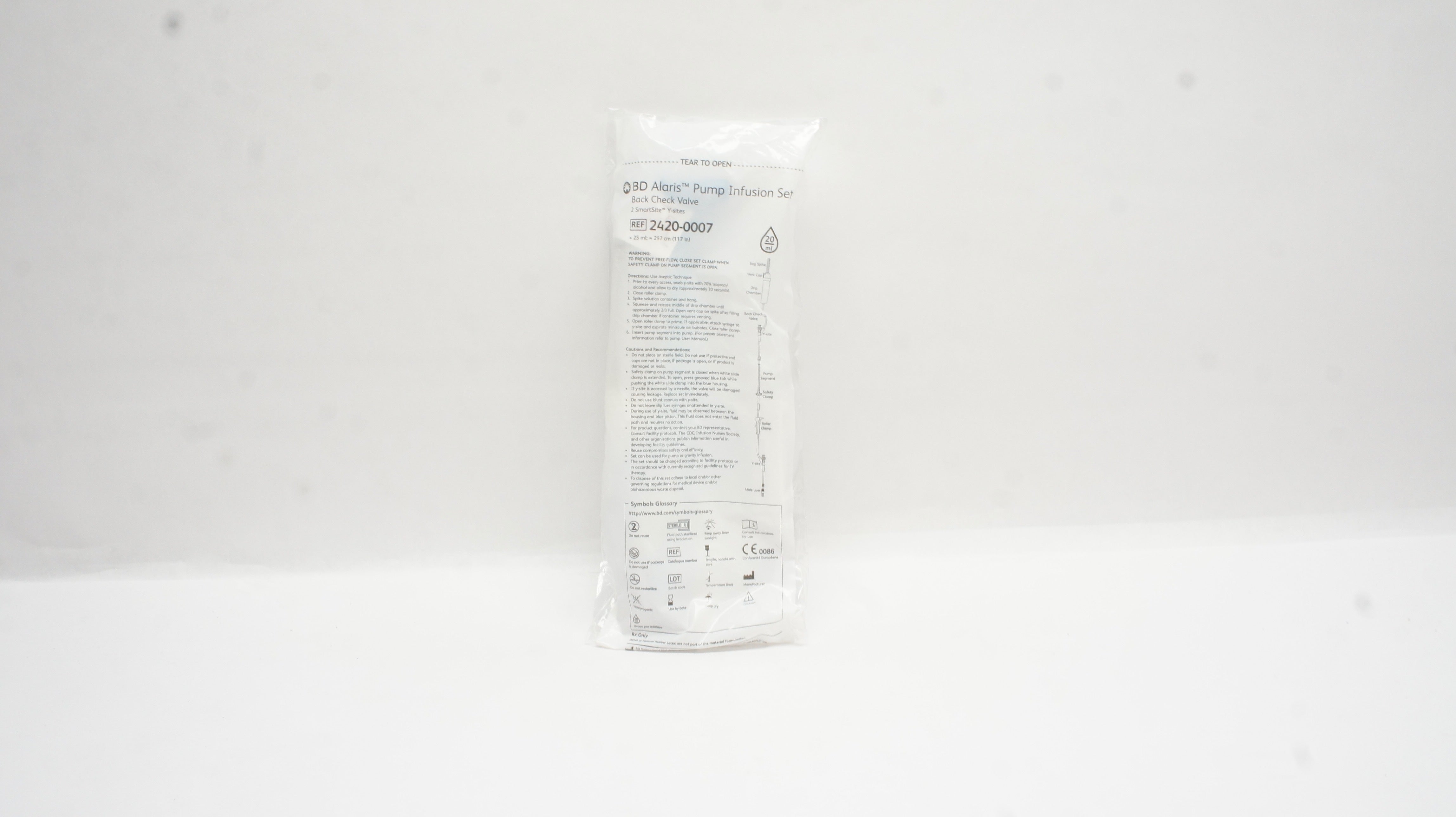 BD 2420-0007 Alaris Pump Infusion Set Back Check Valve 117 inch x 20ml (x)