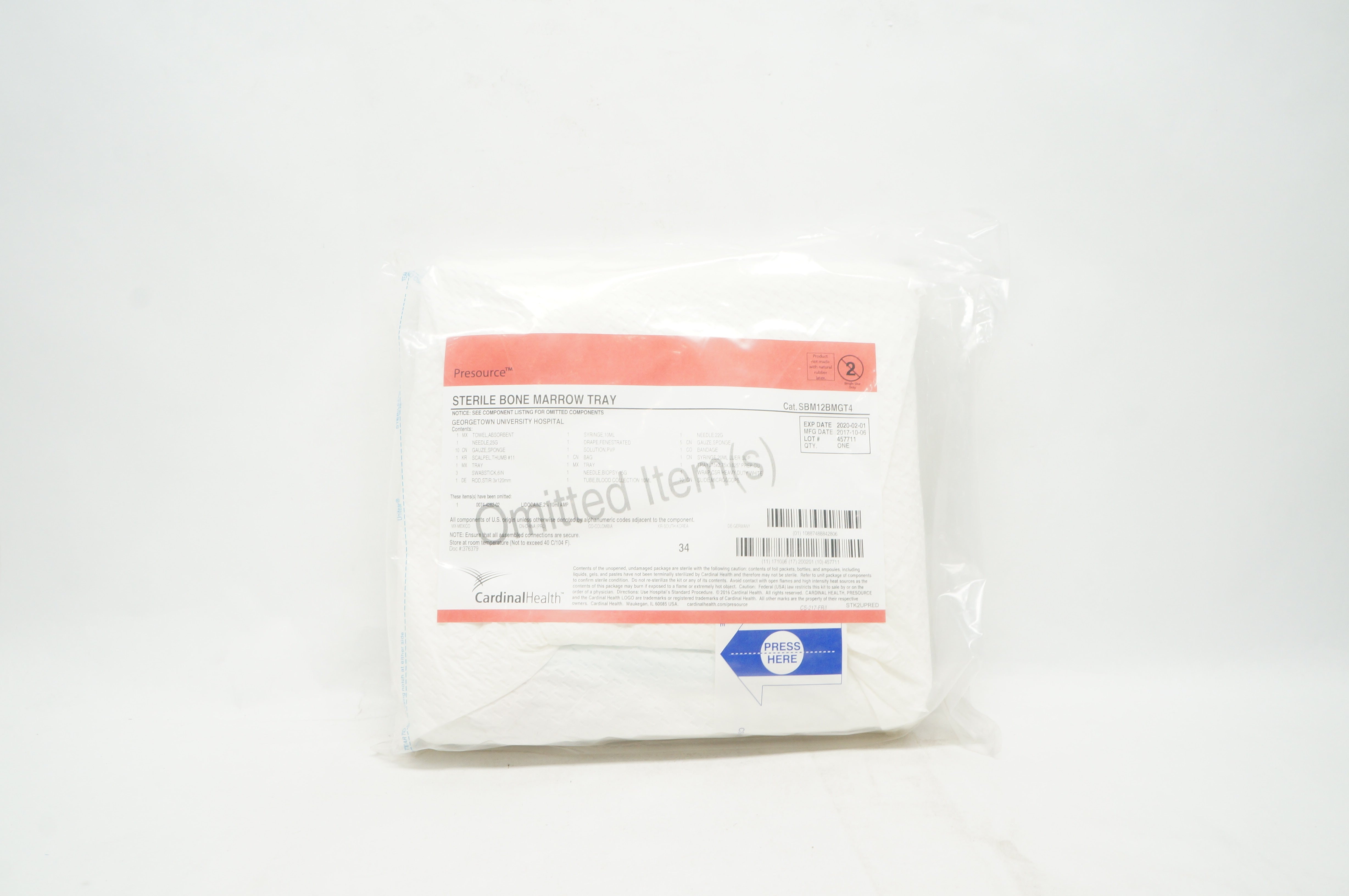 Cardinal Health SBM12BMGT4 Presource Sterile Bone Marrow Tray (x)