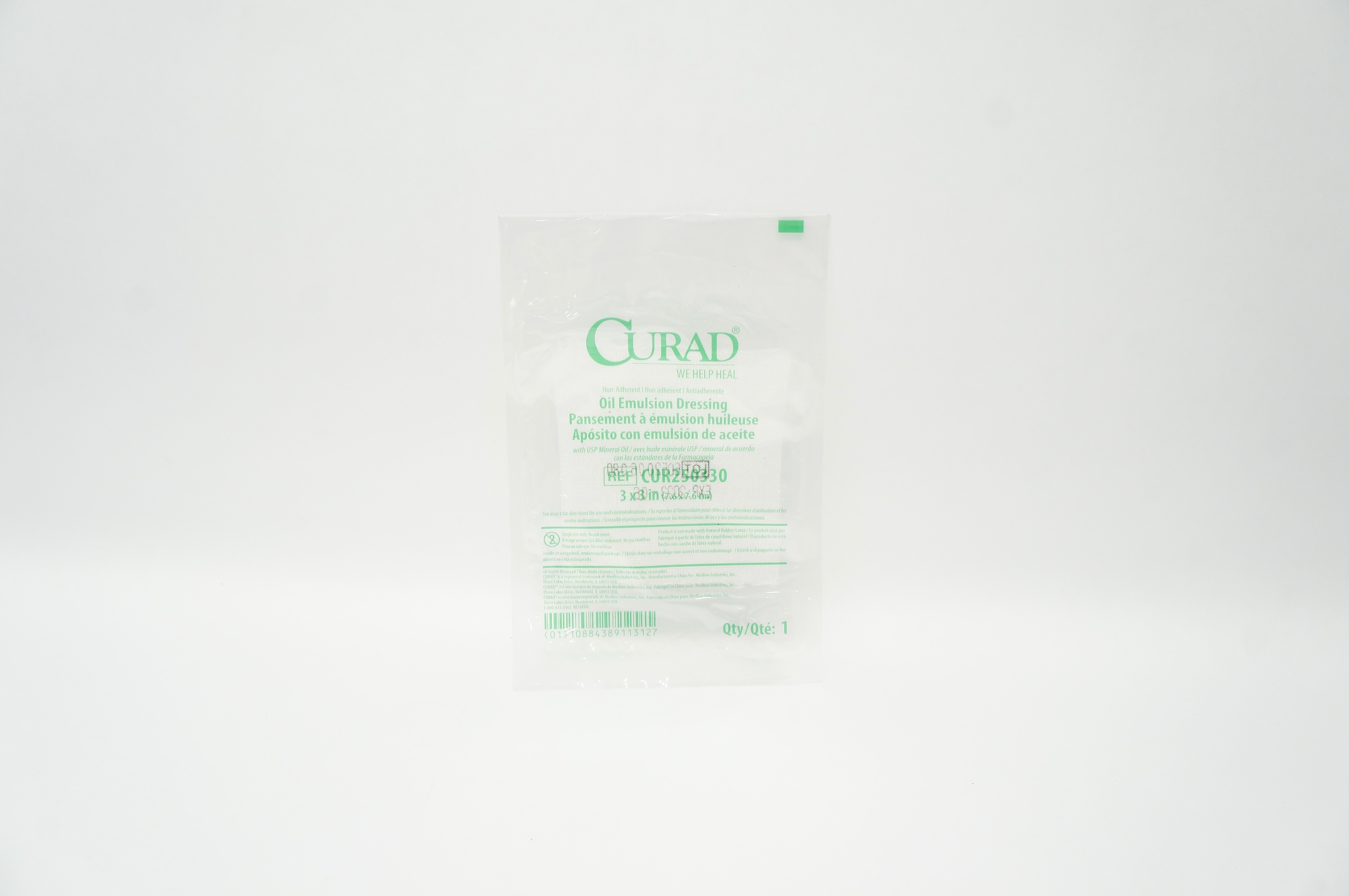 Medline CUR250330 Curad Non-Adherent Oil Emulsion Dressing 3inch x 3inch (x)