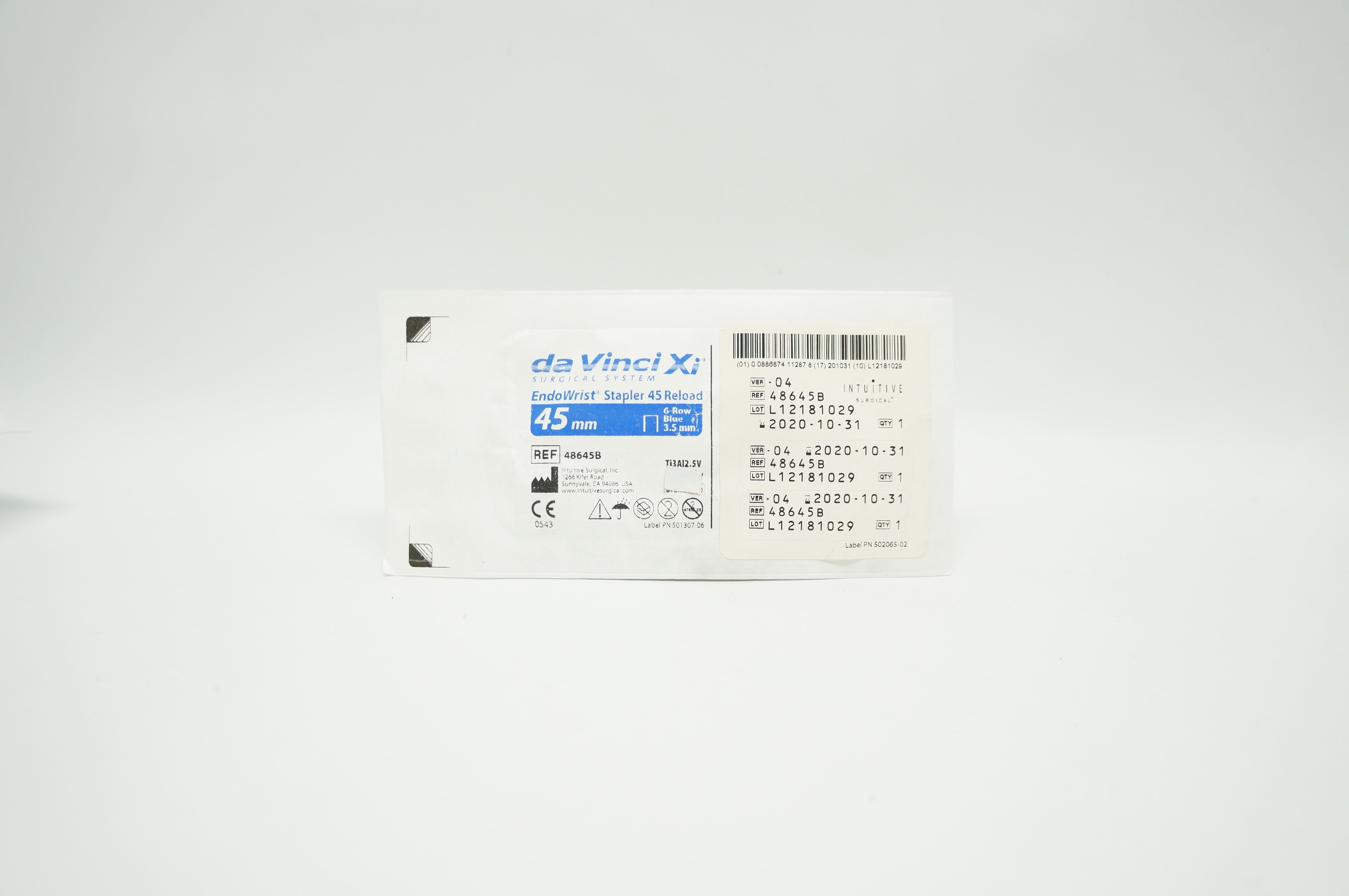 Intuitive 48645B Da VinciXi EndoWrist Stapler 45 Reload 45mm, 6-Row 3.5 mm (x)