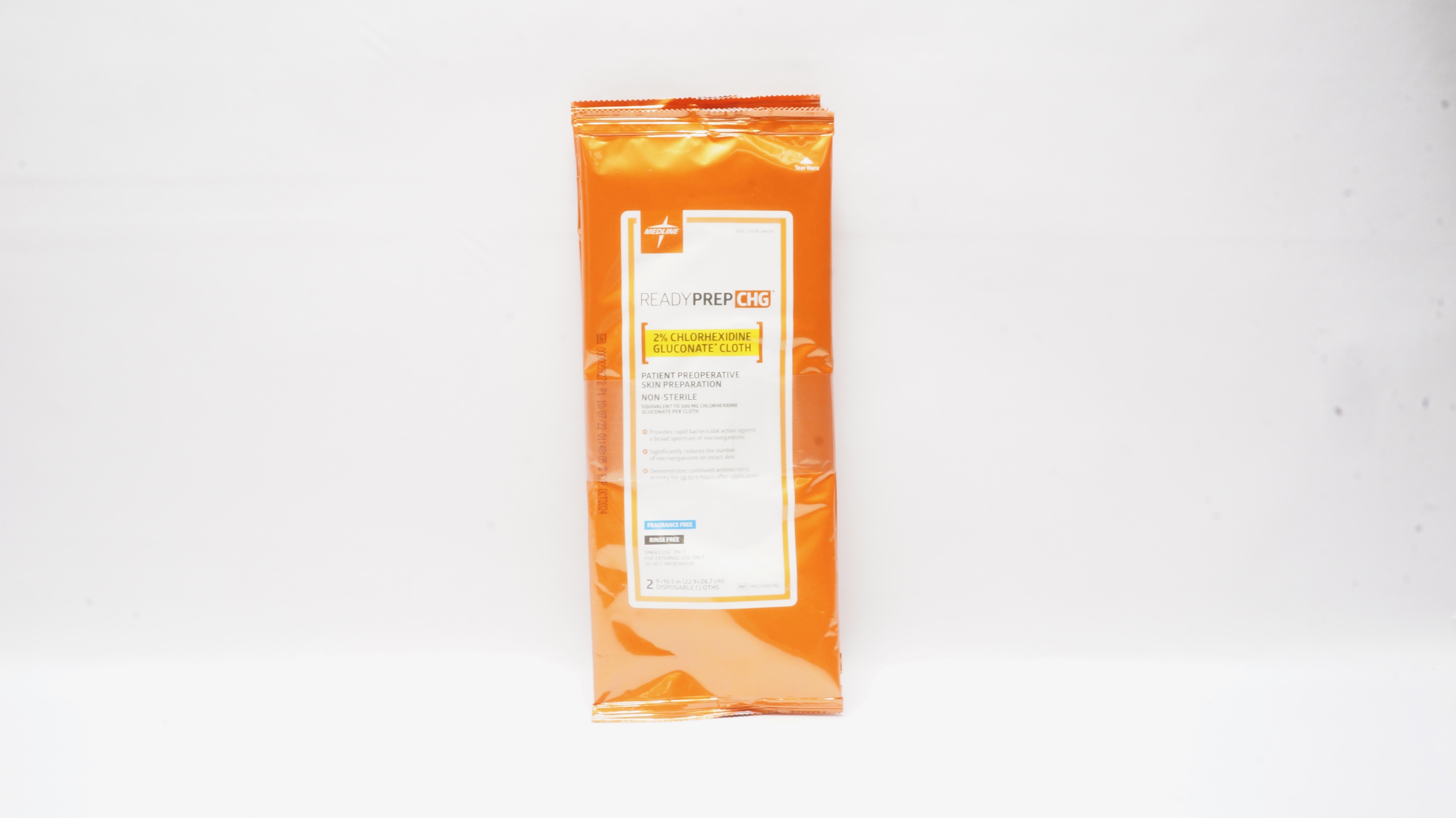 Medline MSC098CHG ReadyPrep 2%Chlorhexidine Gluconate Cloth 9x10.5inch-Pack of 2