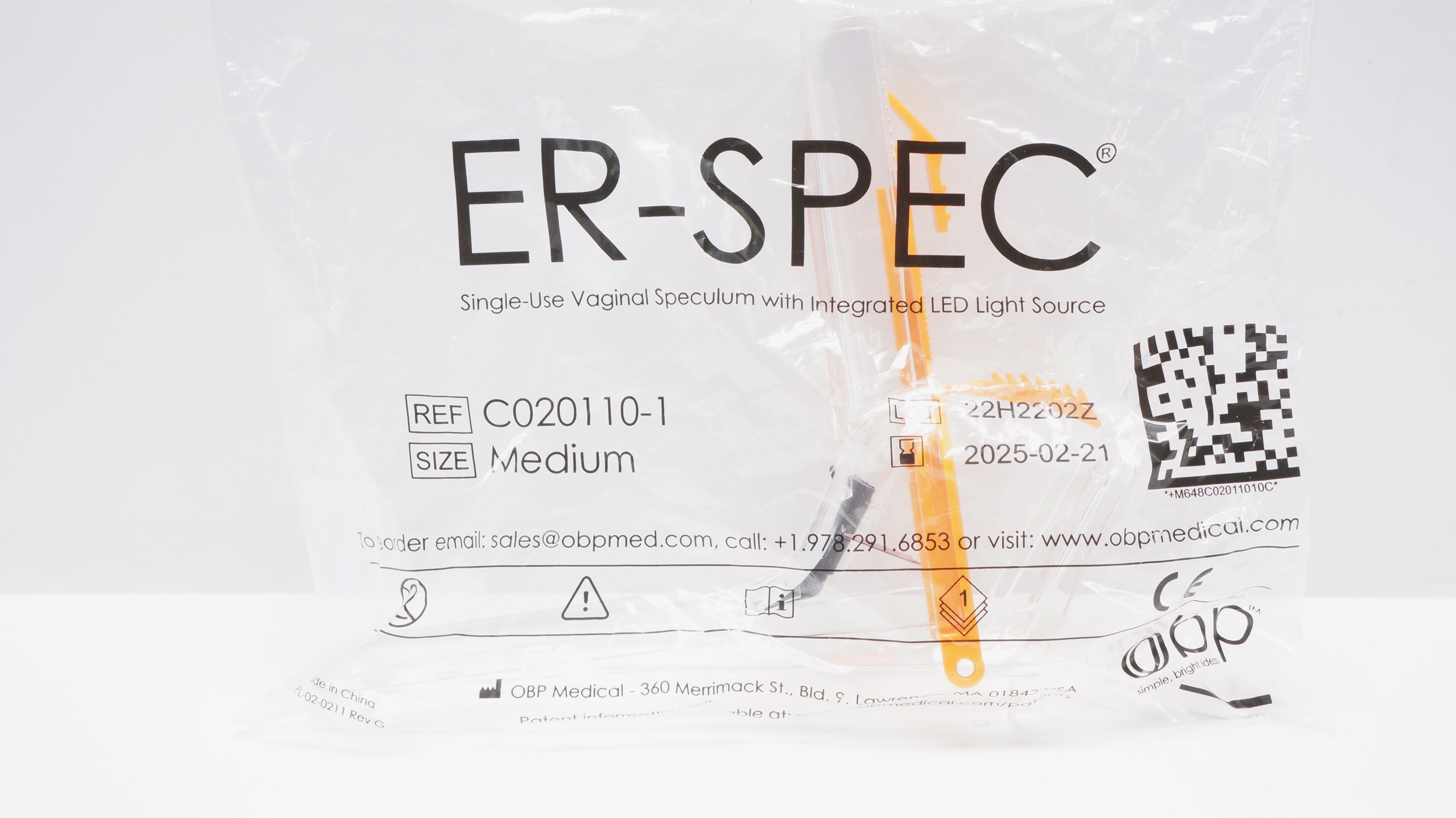 OBP Medical C020110-1 Er-Spec Vaginal Speculum w/Integrated LED Light Source