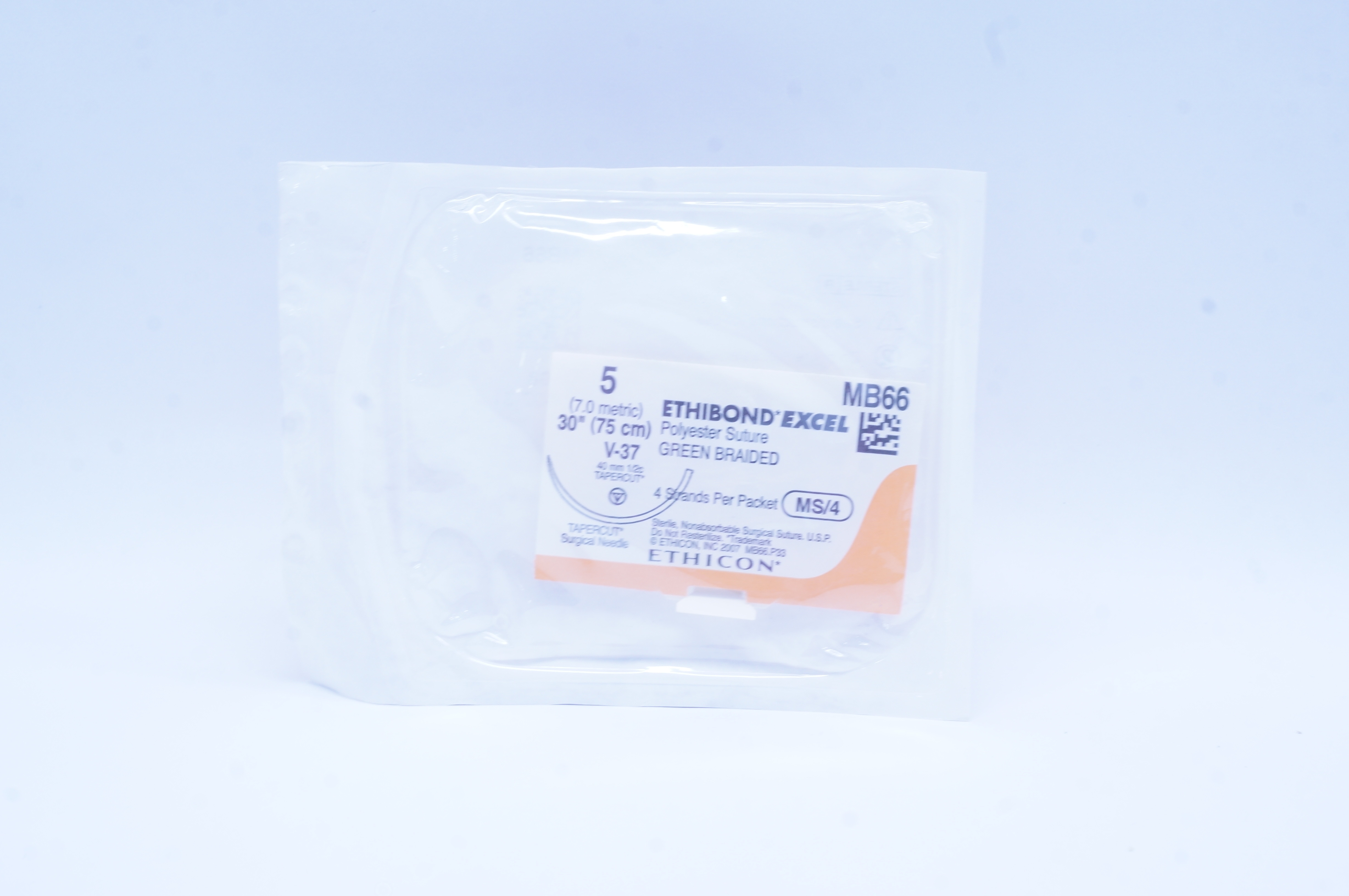 Ethicon MB66 5 Ethibond Excel Polyester Stre V-37 40mm 1/2c Taperpoint 30in.