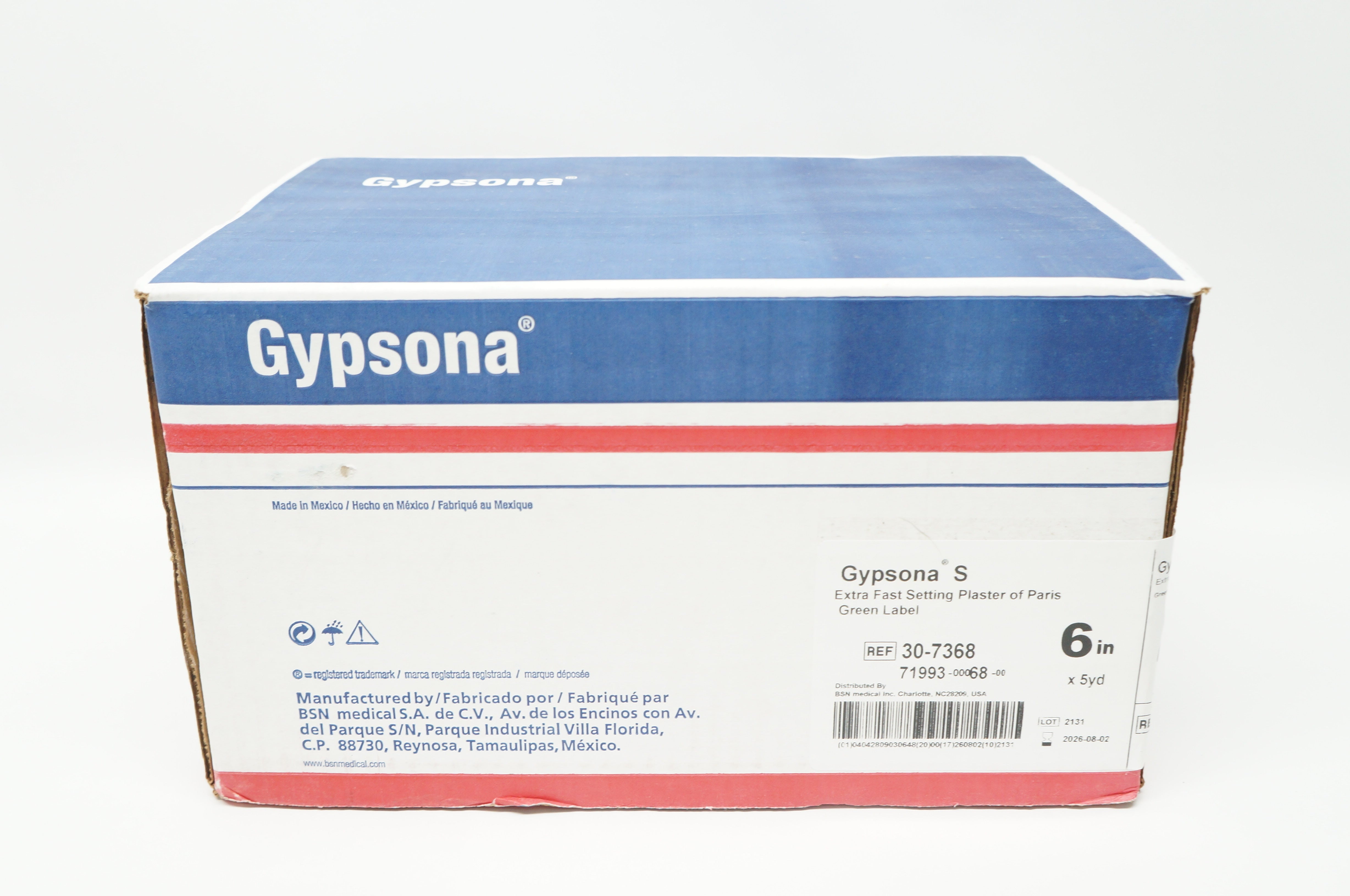 Fast Set Plaster BSN 30-7368 Gypsona S Extra Fast Setting Plaster of Paris 6in. x 5yd ...