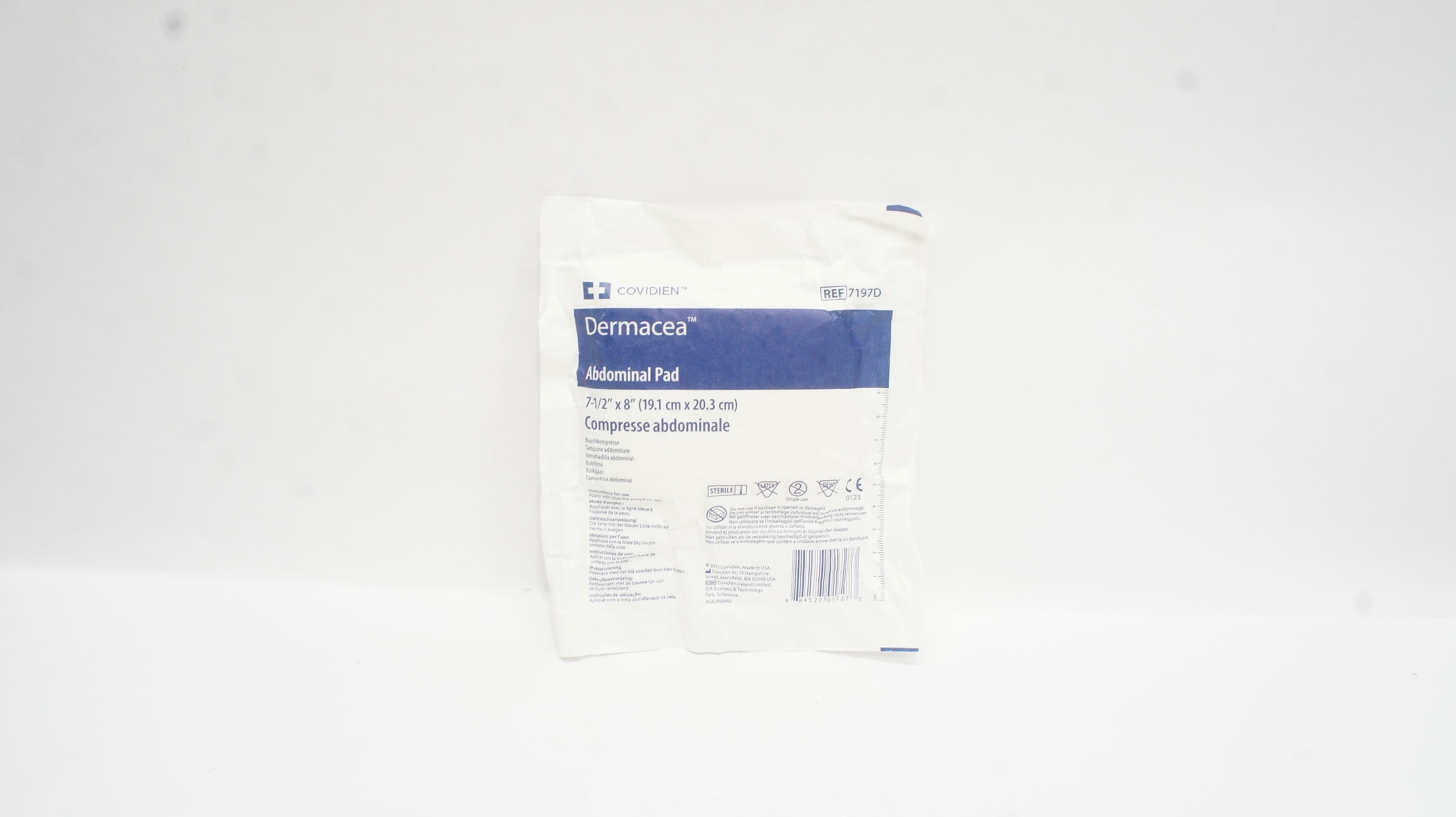 Covidien 7197D Dermacea Abdominal Pad 7-1/2Inch x 8Inch (x)