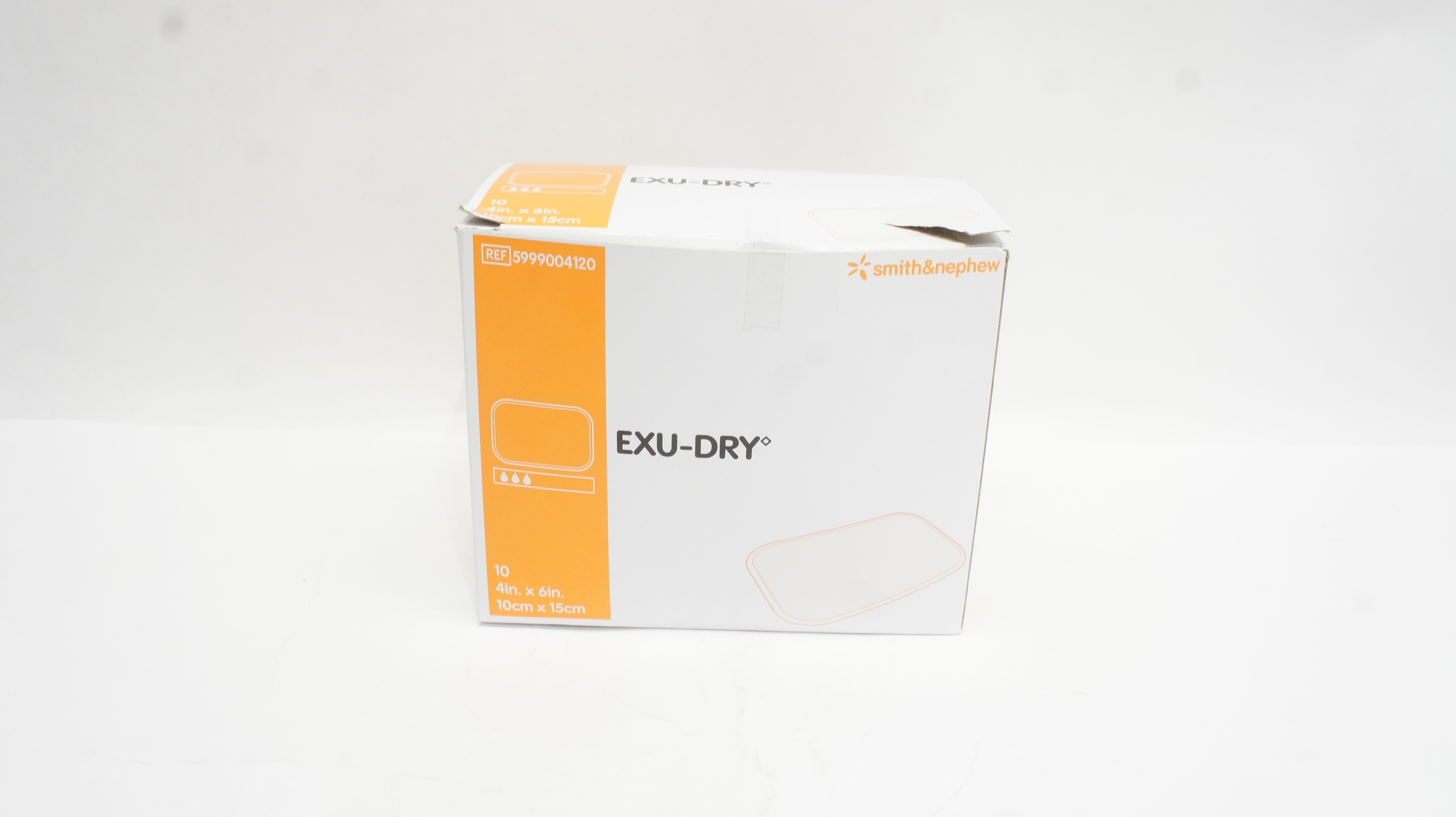 Smith & Nephew 5999004120 Exu-Dry Absorptive Wound Dressing 4 x 6inch -Box of 10