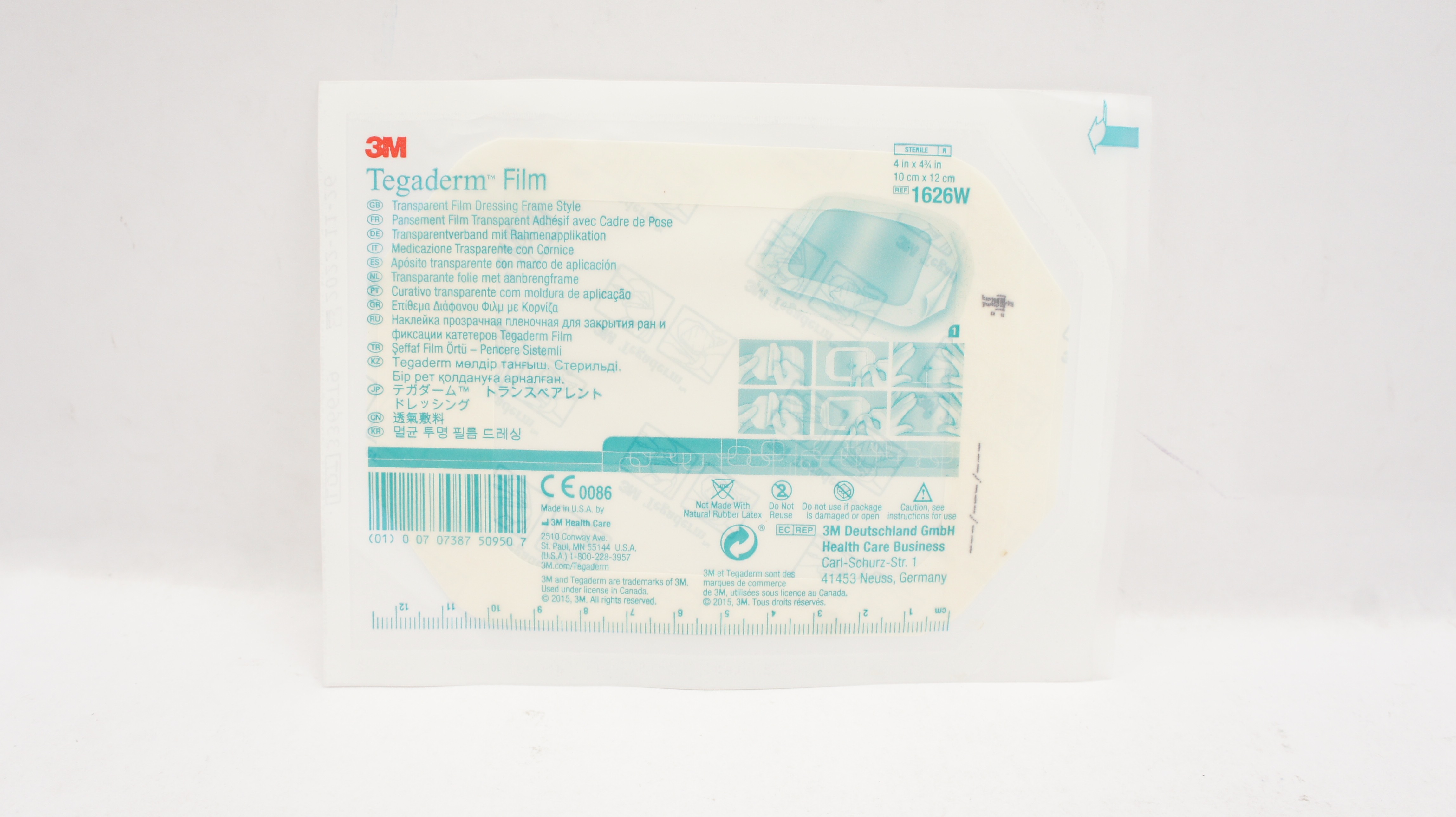 3M 1626W Tegaderm Transparent Film Dressing Frame Style 4 x 4-3/4inch (x)